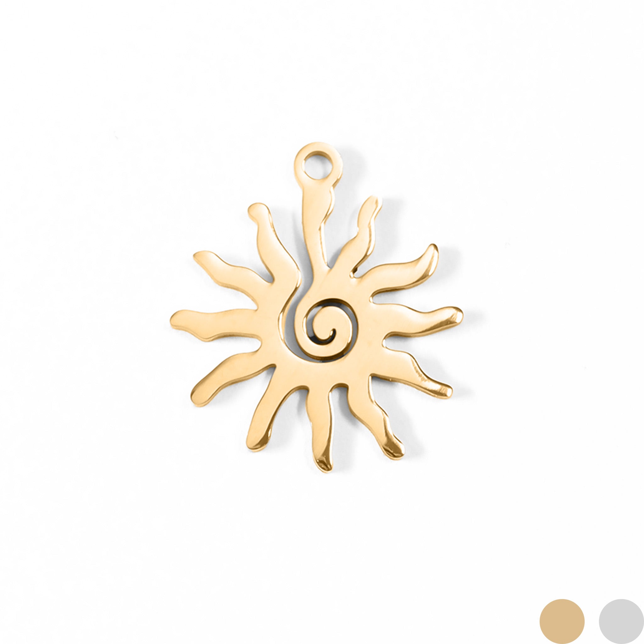 18K Gold PVD Stainless Steel Spiral Sun Charm / PDL0089、mySite、dreamappss
