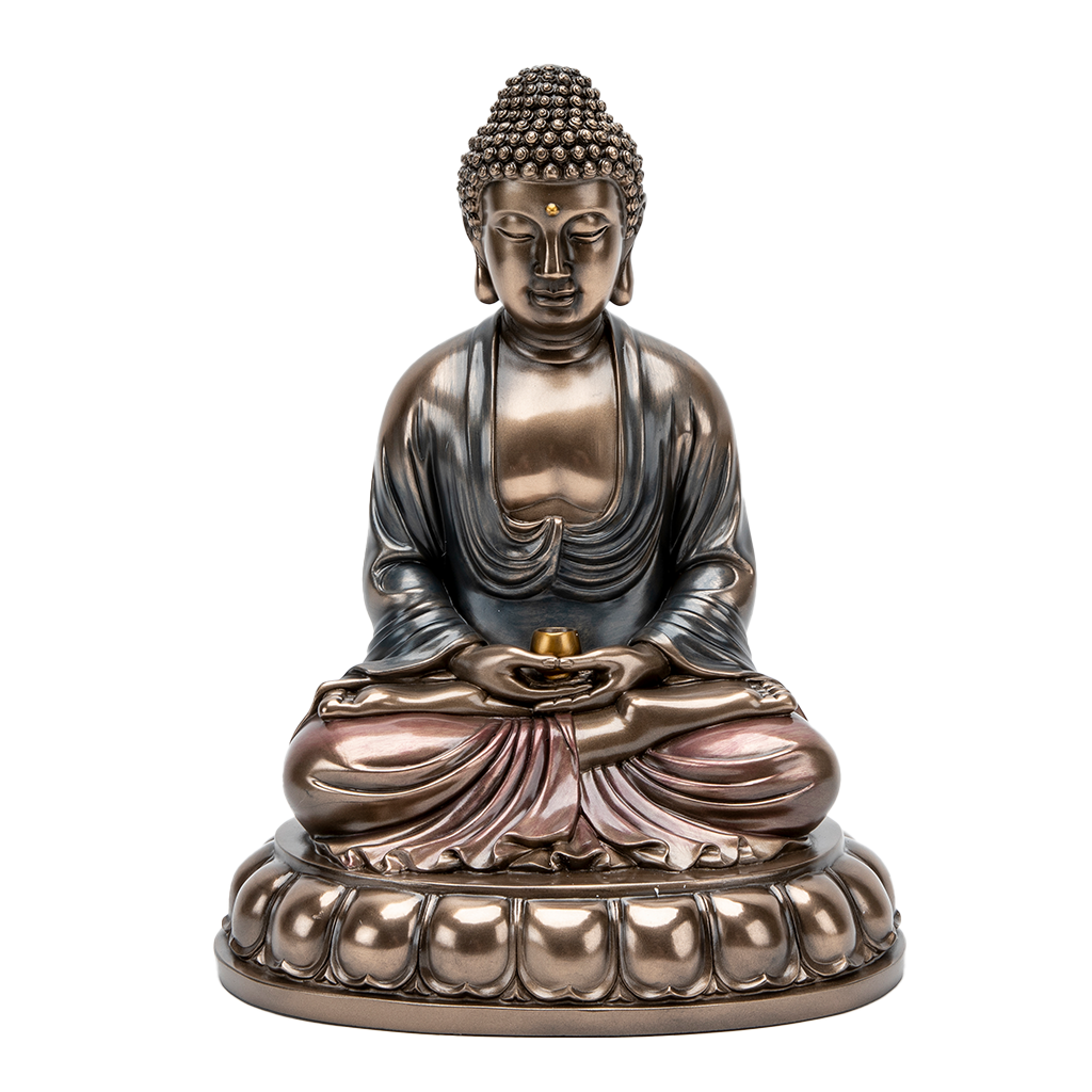 Bronze Meditating Buddha Statue with Alms Bowl、mySite、topwebapps