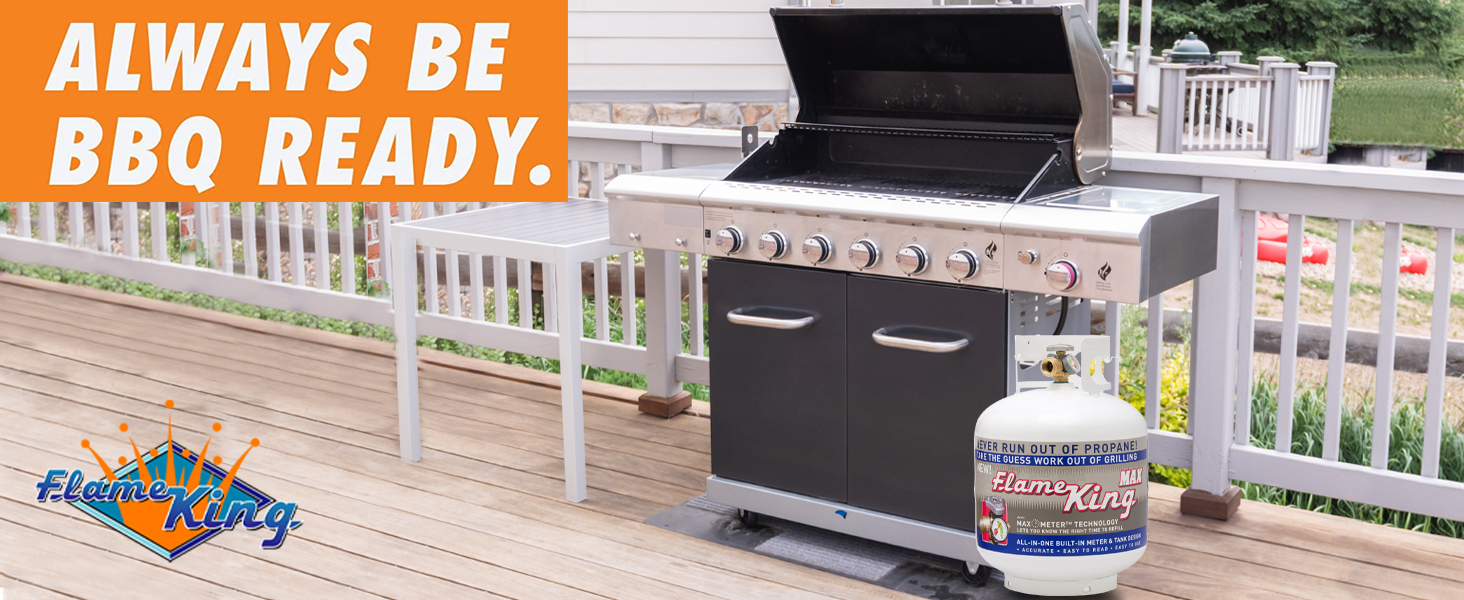 Flame King 20LB Empty Steel Propane Tank LP Cylinder w/ OPD Valve & Built-in Gauge