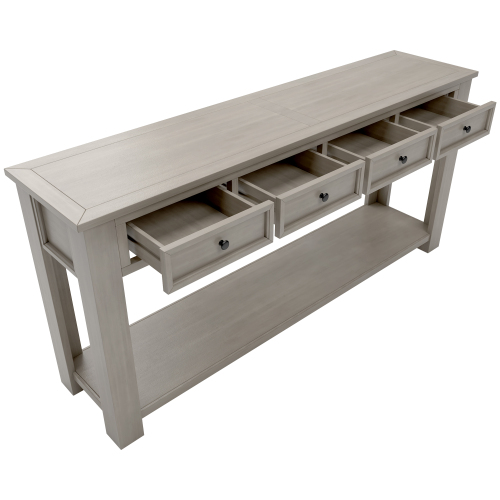 TREXM Console Table/Sofa Table with Storage Drawers and Bottom Shelf for Entryway Hallway(Espresso)、、casual