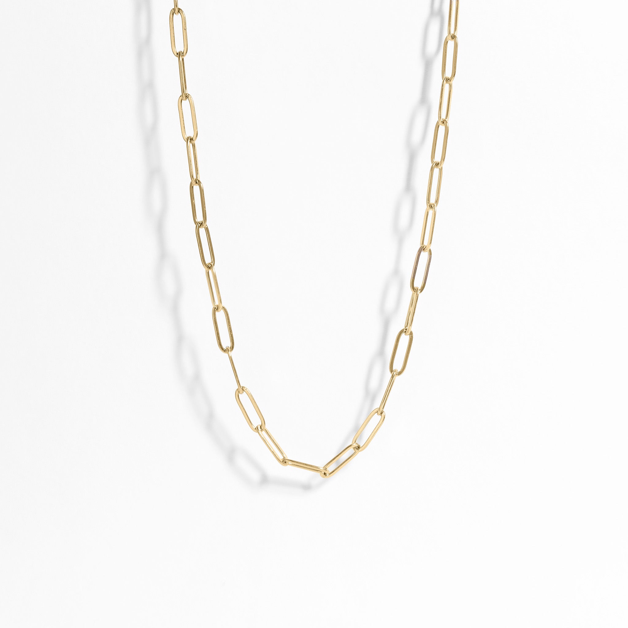 18K Gold PVD Stainless Steel Paperclip Chain Necklace / CHN9760、mySite、dreamappss