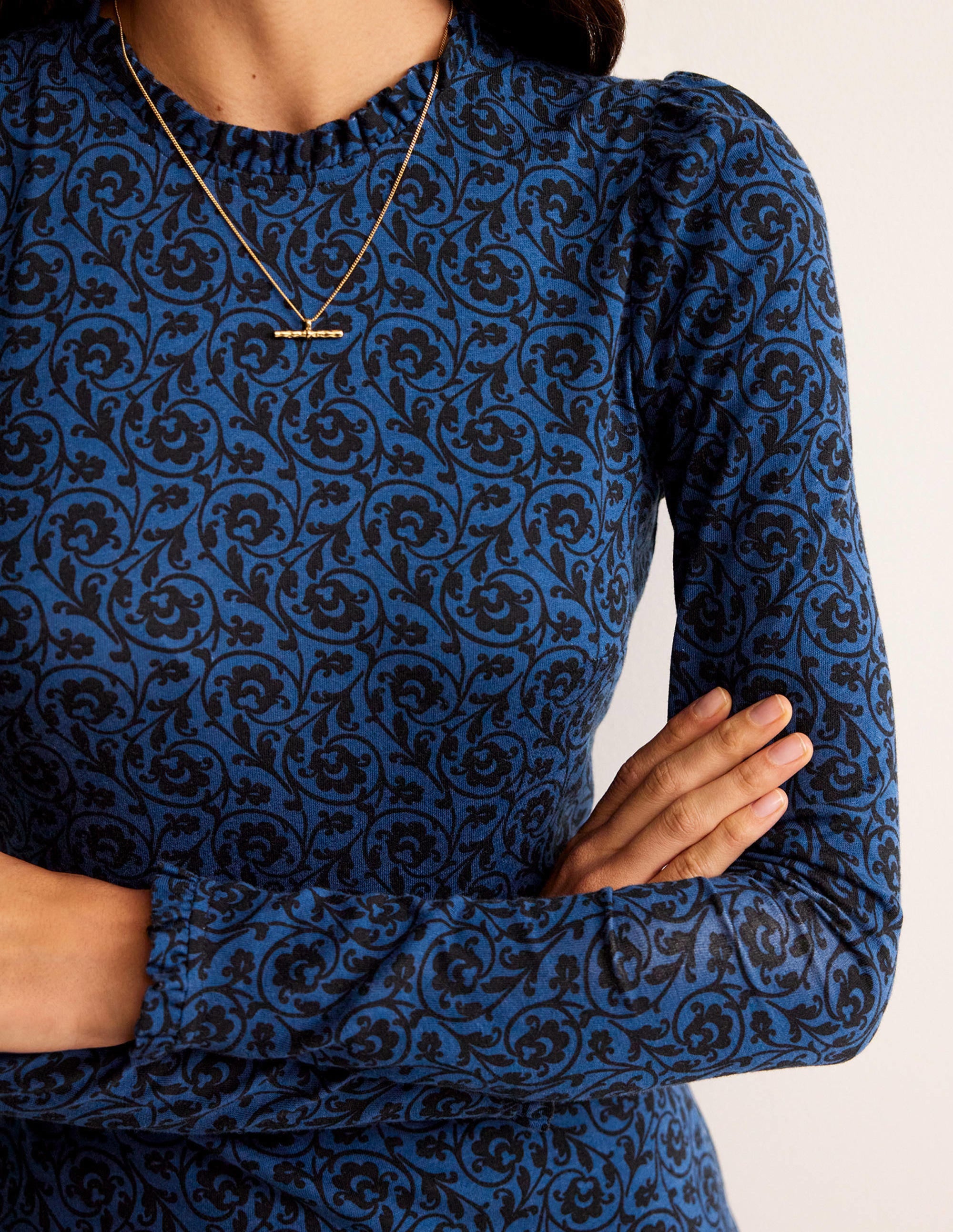  Frill-Detail Mini Dress-Atlantic, Primrose Swirl、mySite、ashleygrahame