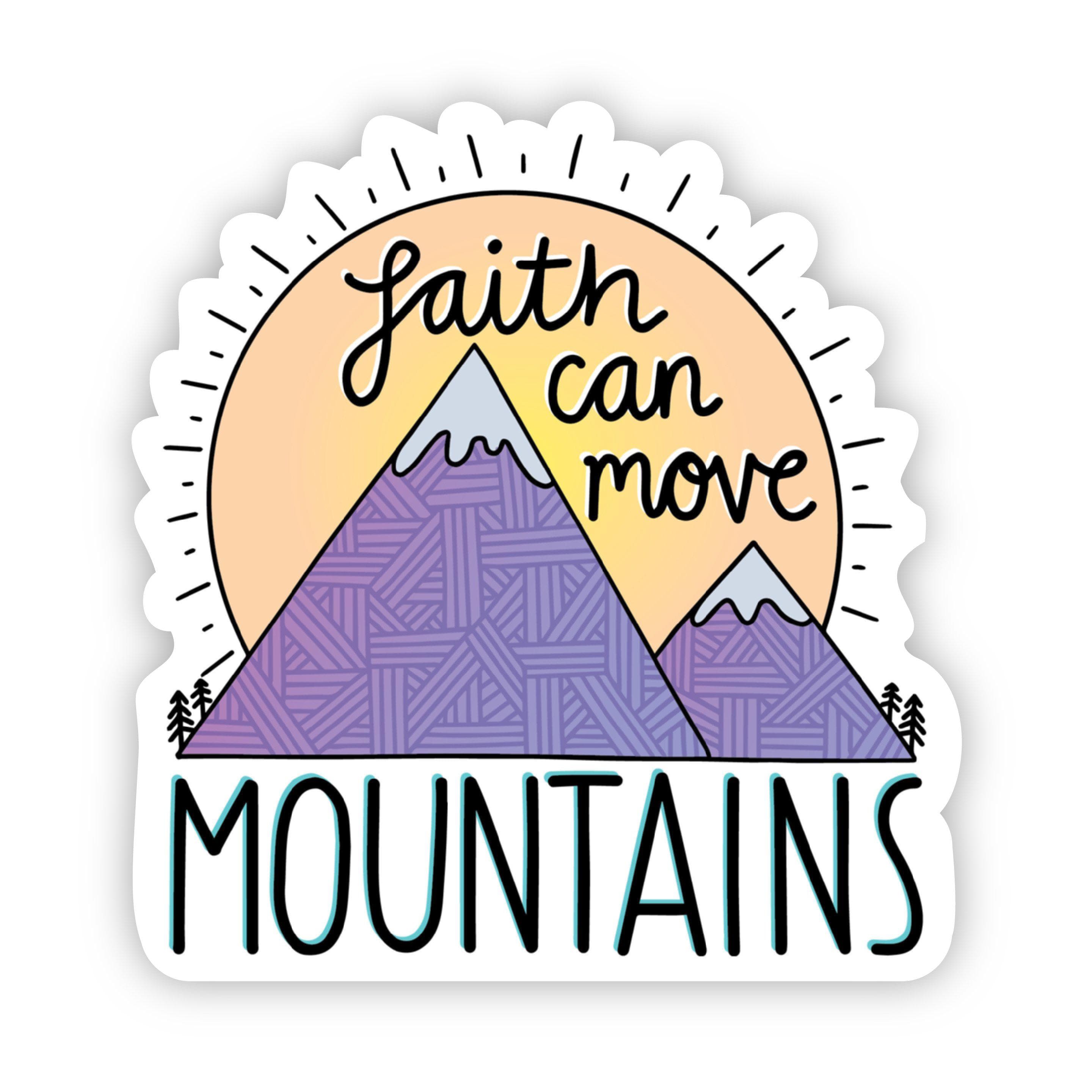  Faith Can Move Mountains Purple Sticker、mySite、elrpsem3k
