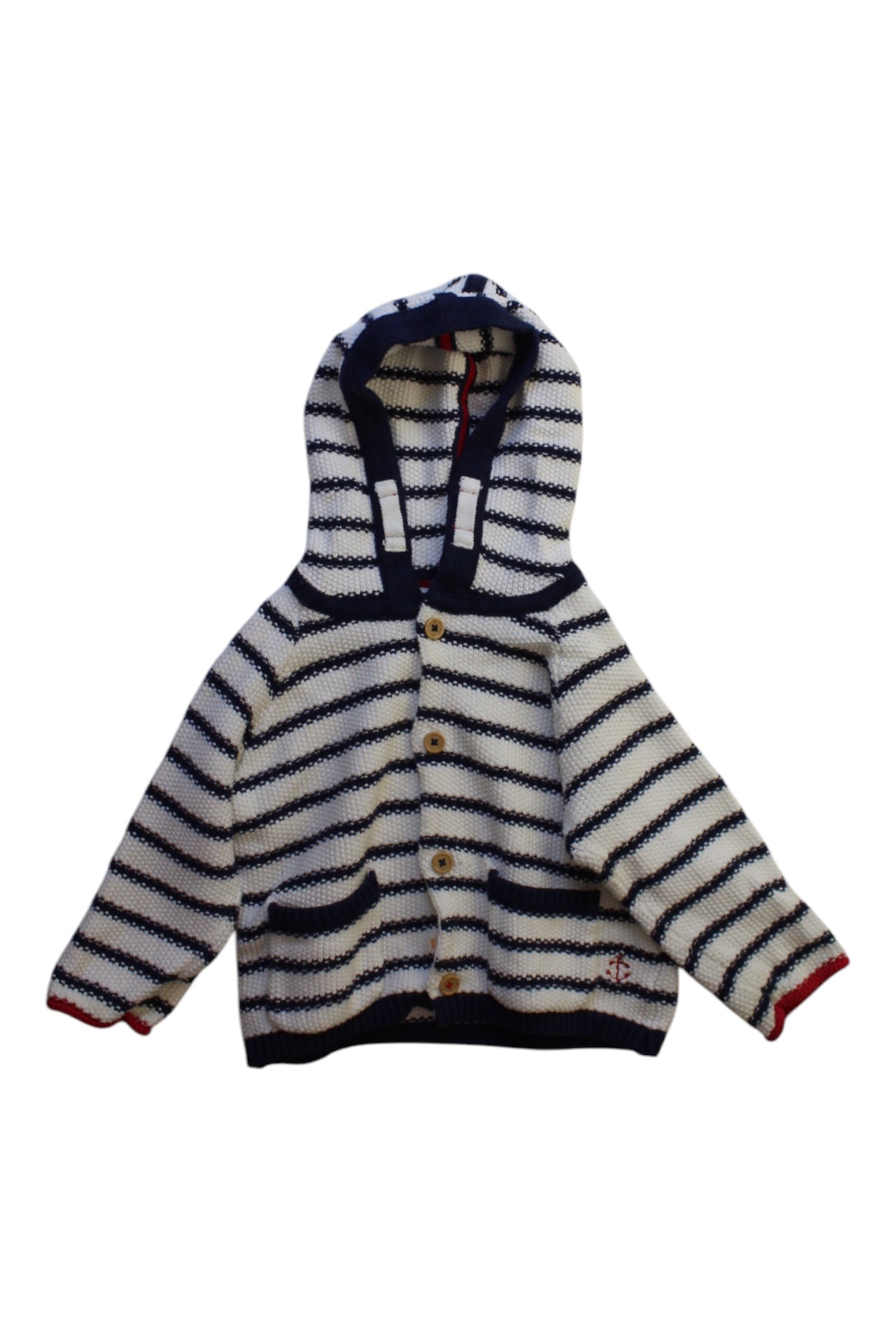 The Little White Company Striped Hooded Cardigan 6-12M、mySite、g9winljtr