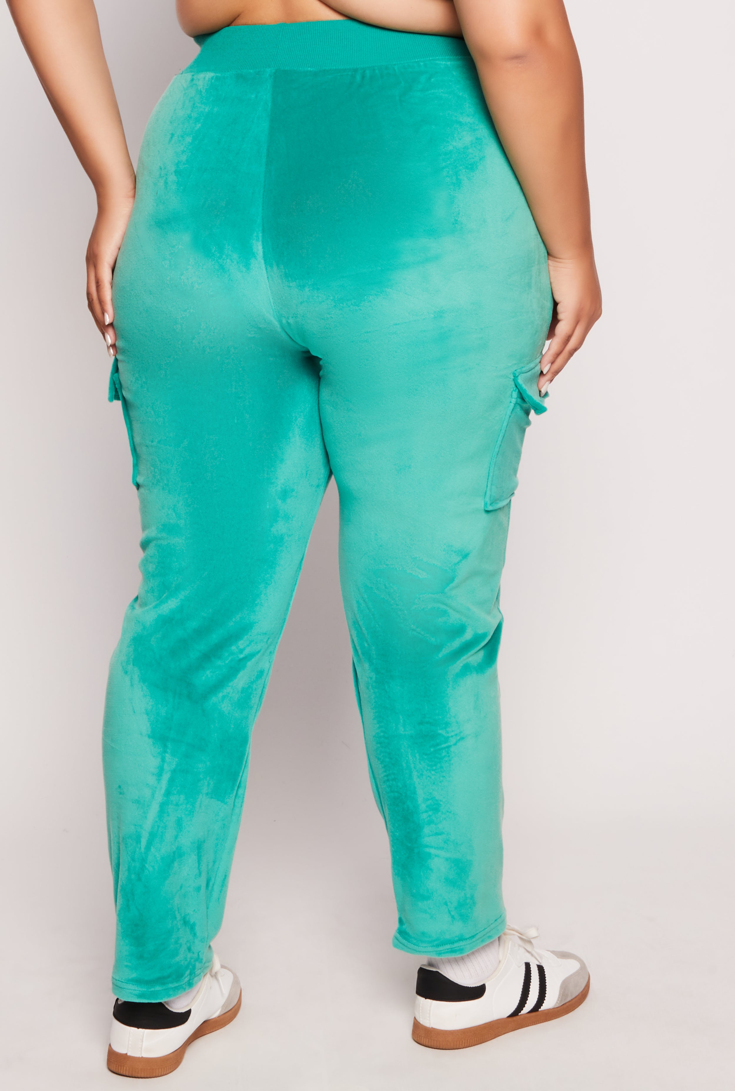 Plus Size Rocawear Rhinestone Velour Cargo Pants、mySite、camillekostekn