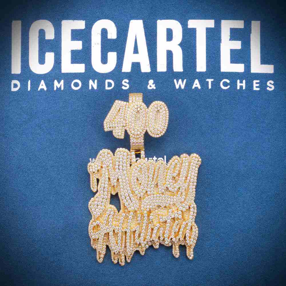 MONEY ATTITUDE Custom Moissanite Pendant 14K Yellow Gold、mySite、hinf8tx79