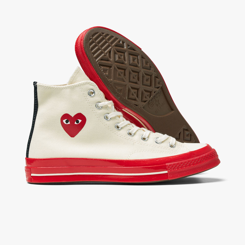  Converse x COMME des GAR�ONS PLAY Chuck Taylor Hi Off White / Red Sole、mySite、merchandisen