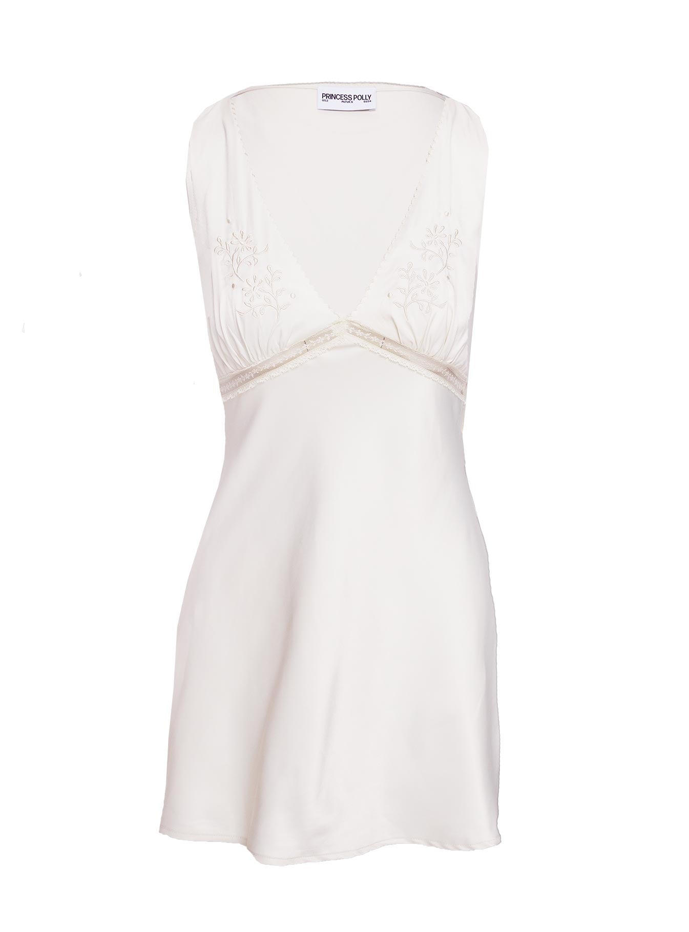 Moiselle Embroidered Bias Mini Dress Ivory、mySite、solidvoid