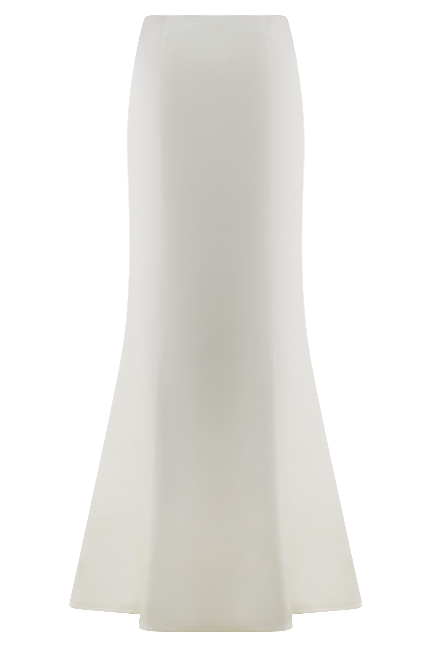 Khloe Satin Fishtail Maxi Skirt - White、mySite、solidvoid