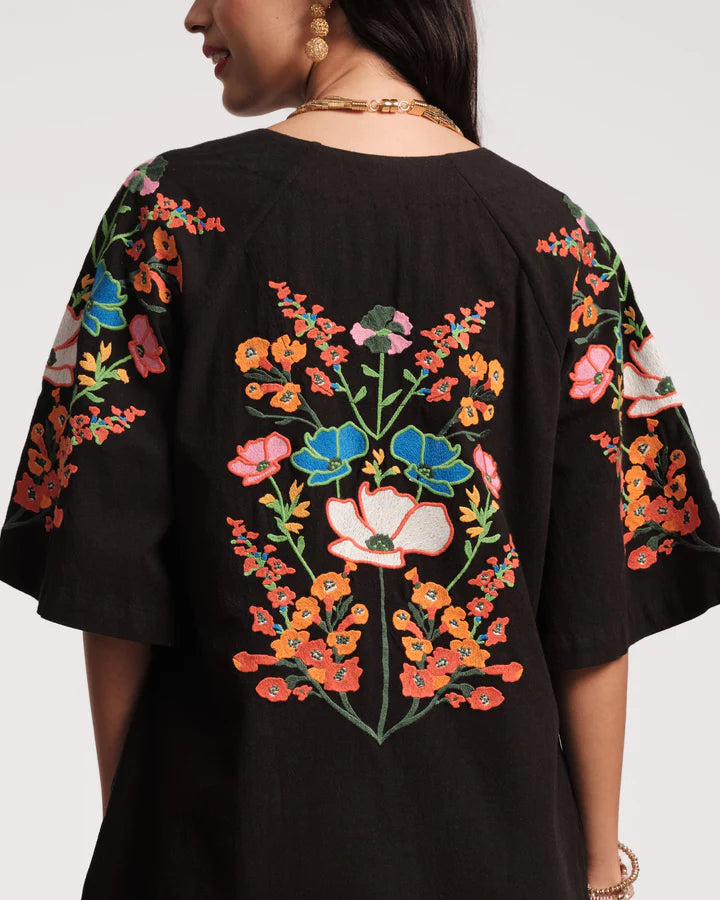 Frances Valentine Charming Caftan Mini, Botanical Bash with Embroidery - Final Sale、mySite、noshort