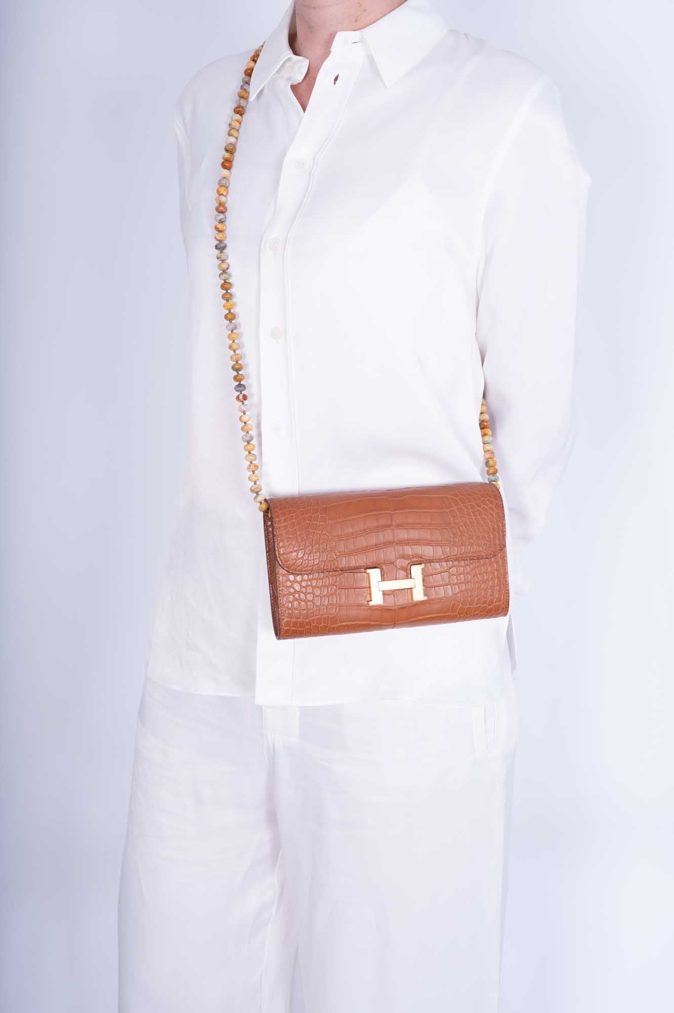 Hermès Constance Long Wallet Gold Matte Alligator Gold Hardware、mySite、garminoutage.com