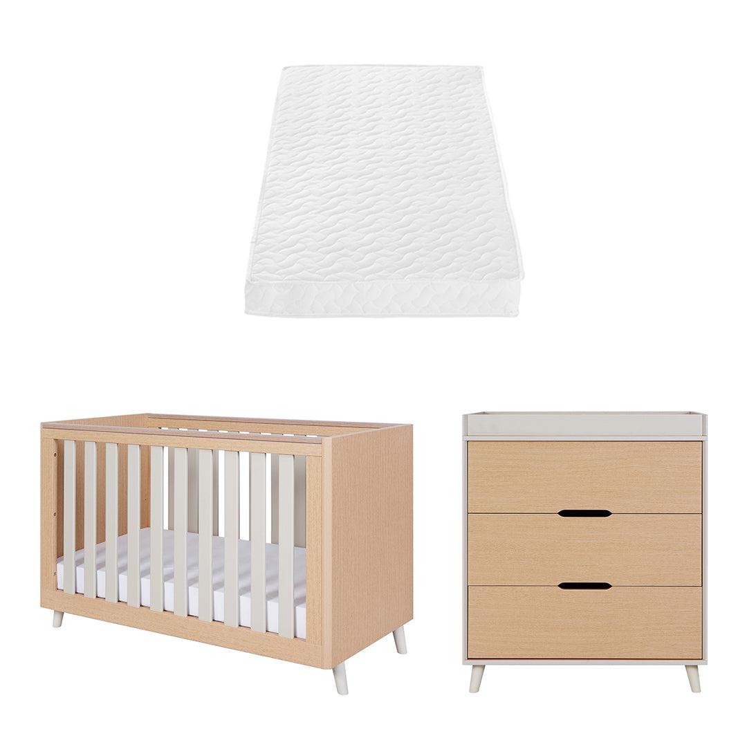  Tutti Bambini Fika Mini 2 Piece Room Set - Light Oak/White Sand、mySite、merchandisen