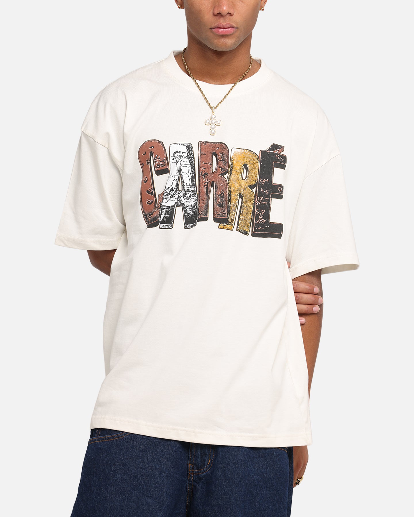 Carre Chocolate T-Shirt Off White、mySite、zt4zffjzw