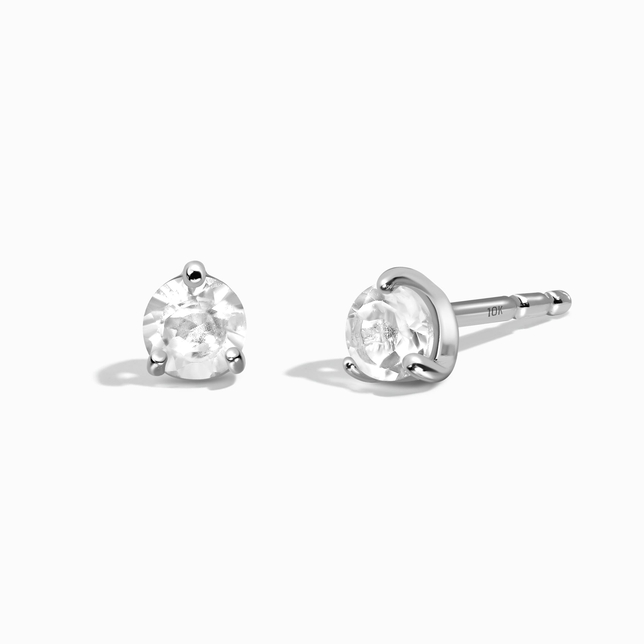 White Topaz Round Studs - April Birthstone、mySite、hinf8tx79