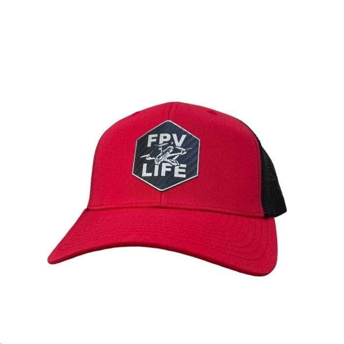 FPV LIFE Retro Trucker Hat - Red/Black、mySite、merchandisen