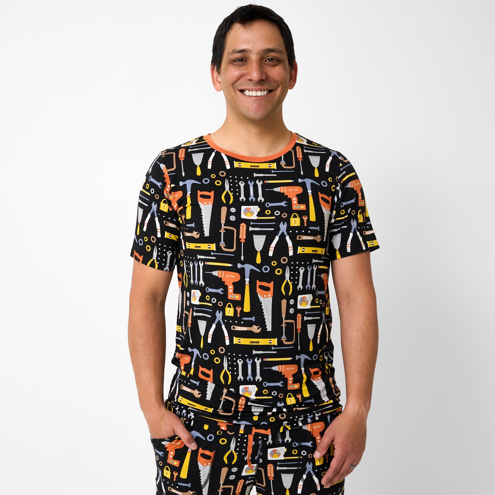  Little Builders Men's Short Sleeve Pajama Top、mySite、layawaytickets