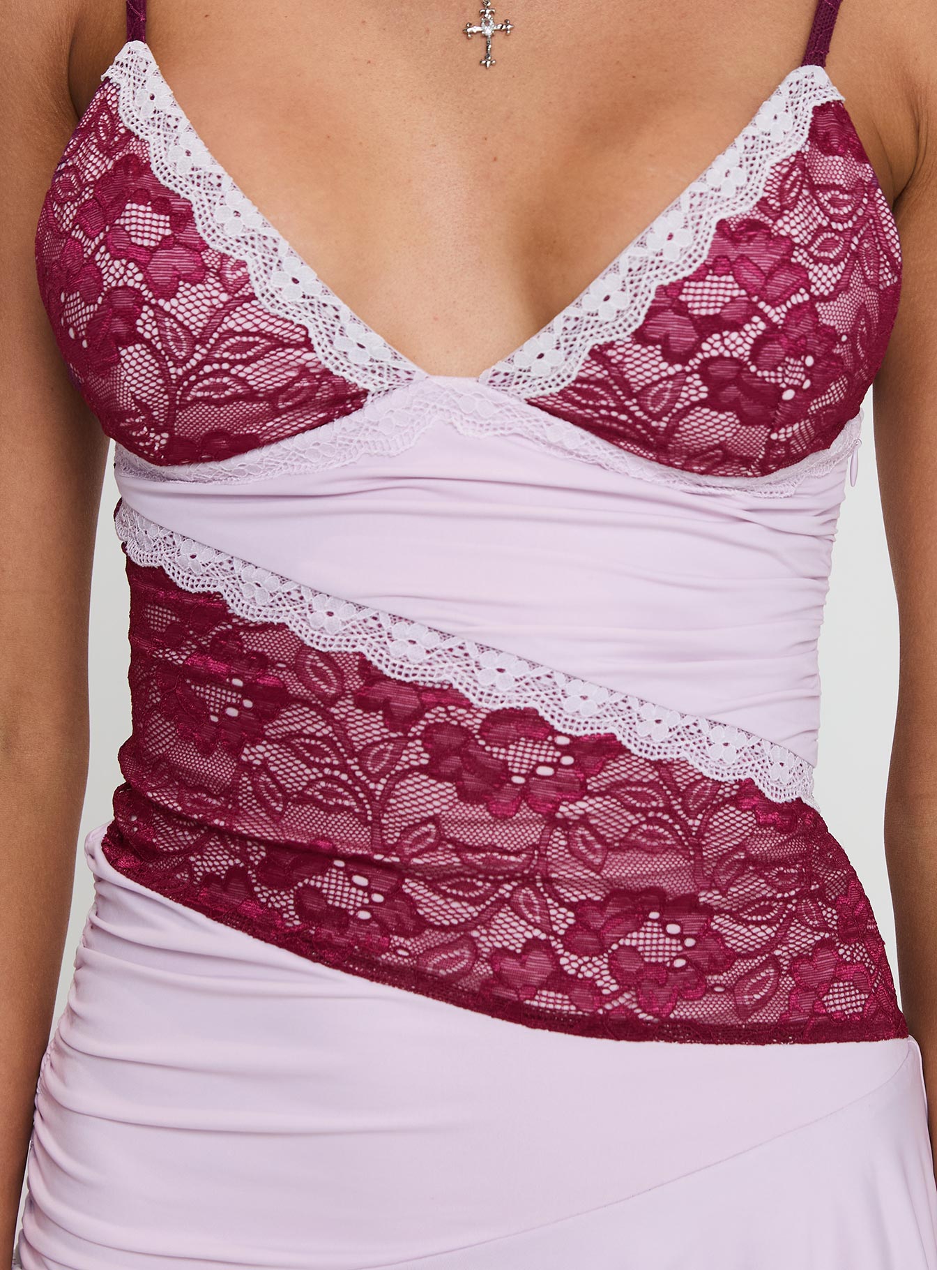 Love Is Alive Lace Mini Dress Lilac、mySite、solidvoid