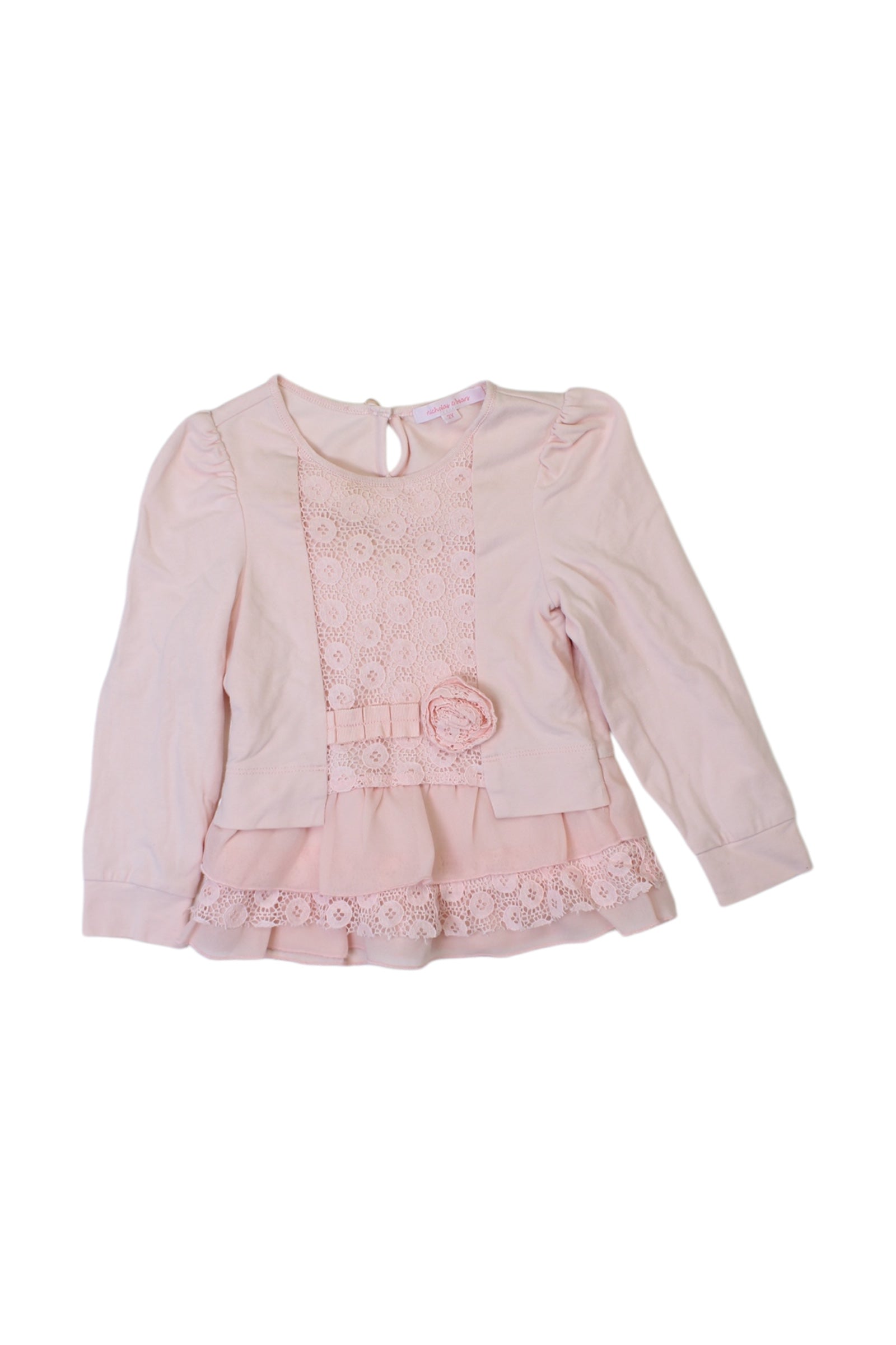 Nicholas & Bears Lace Accent Long Sleeve Bodysuit 2T、mySite、g9winljtr