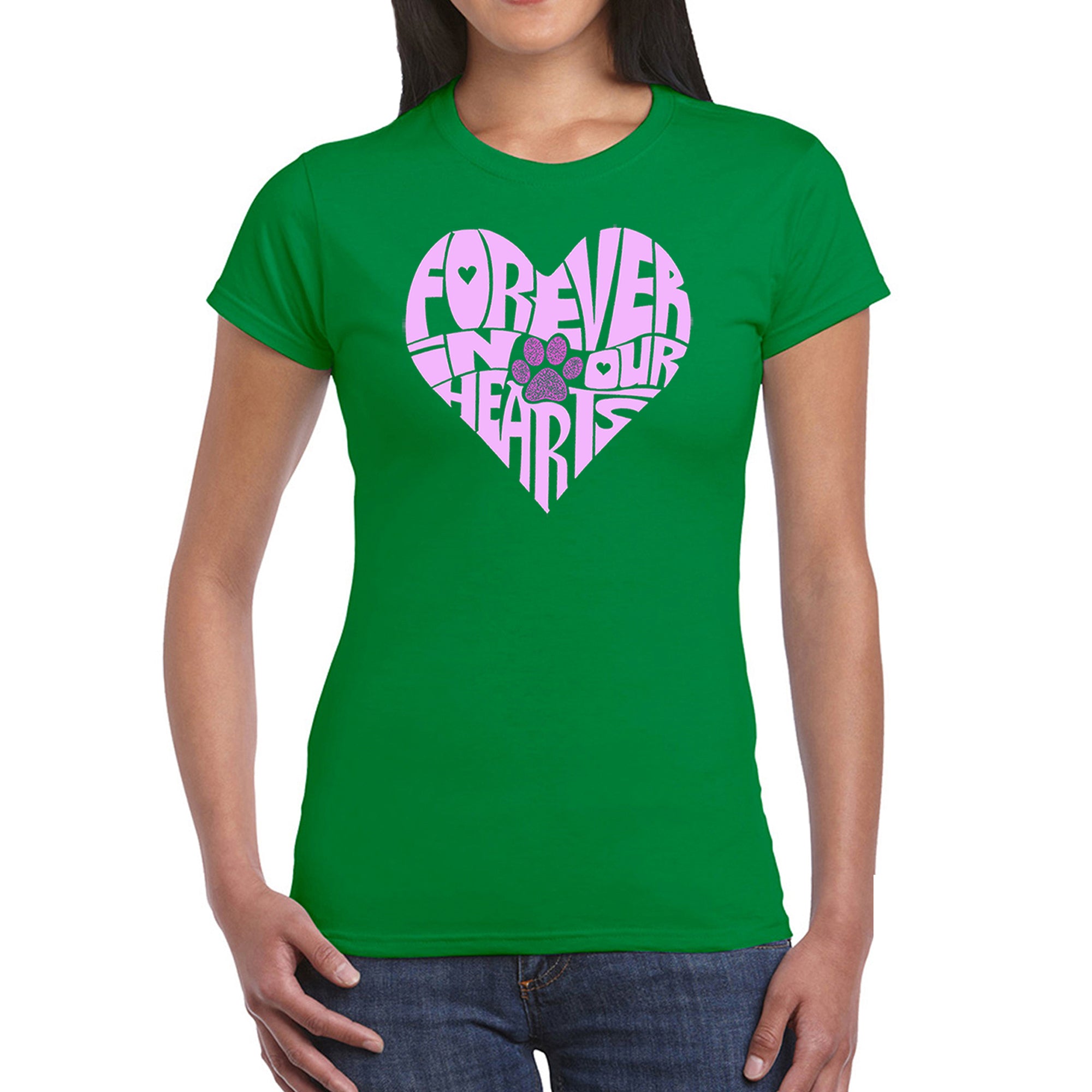 Forever In Our Hearts - Women's Word Art T-Shirt、mySite、camillekostekn