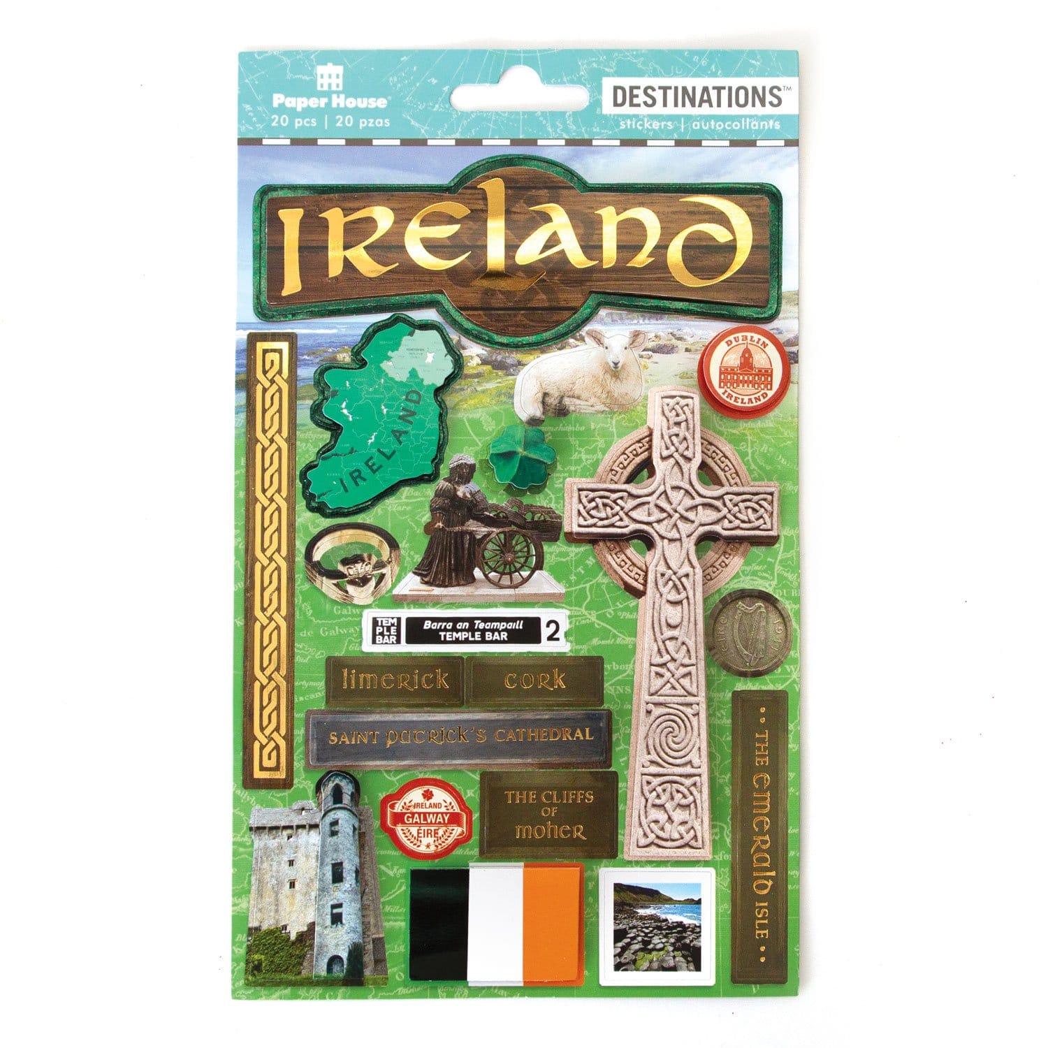  Scrapbook Stickers - 3D Ireland Emerald Isle、mySite、ghnorth