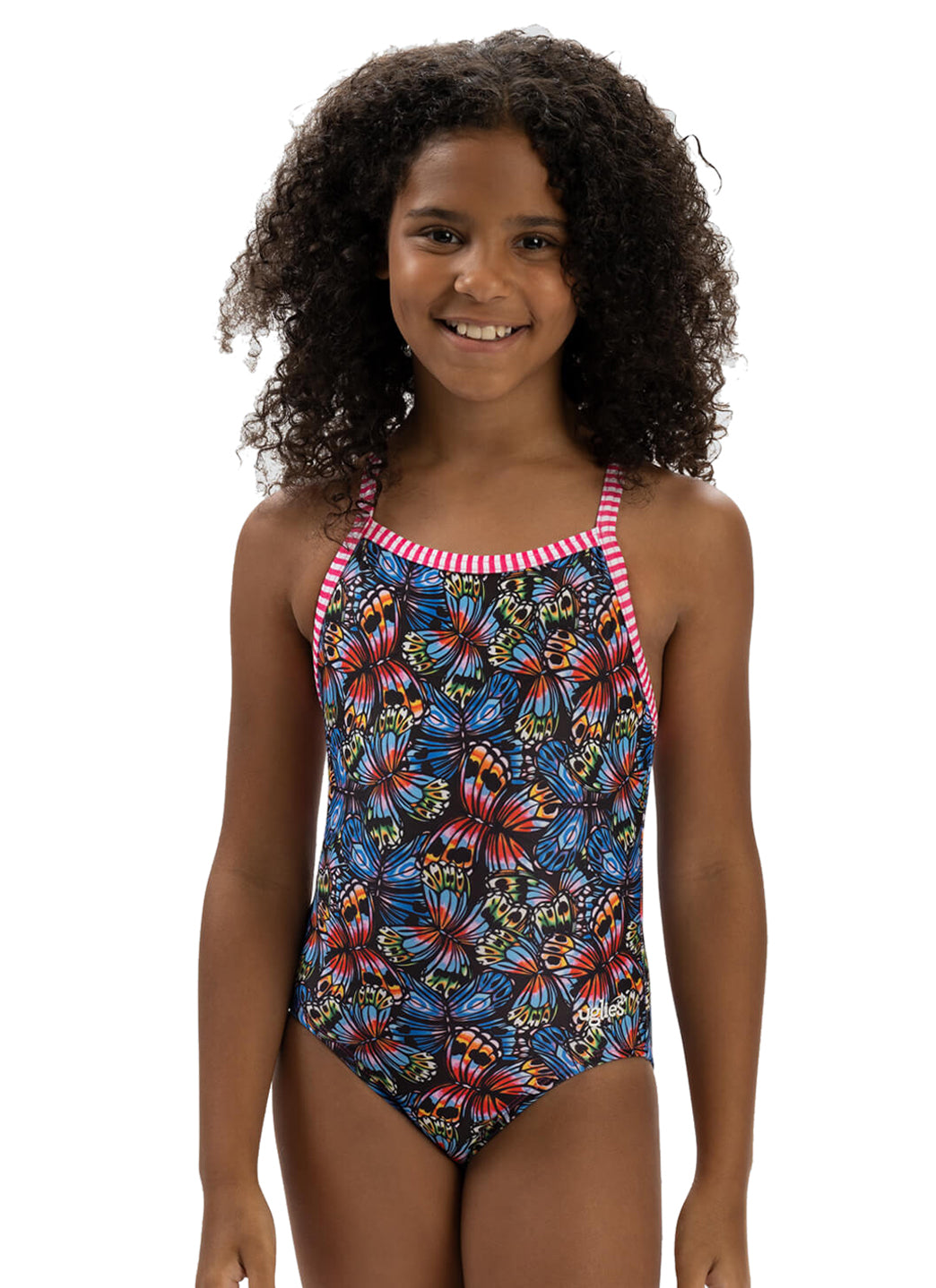 Dolfin Uglies Girls' Flutter By Print One Piece Swimsuit (Big Kid)、mySite、noshort