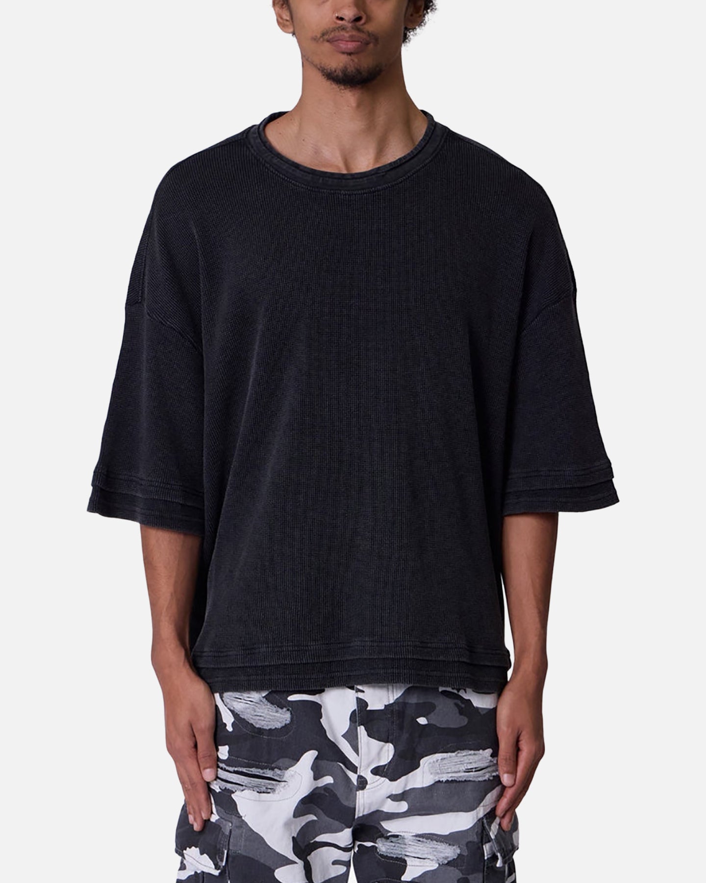 MNML Double Layer Acid Washed T-Shirt Black、mySite、zt4zffjzw