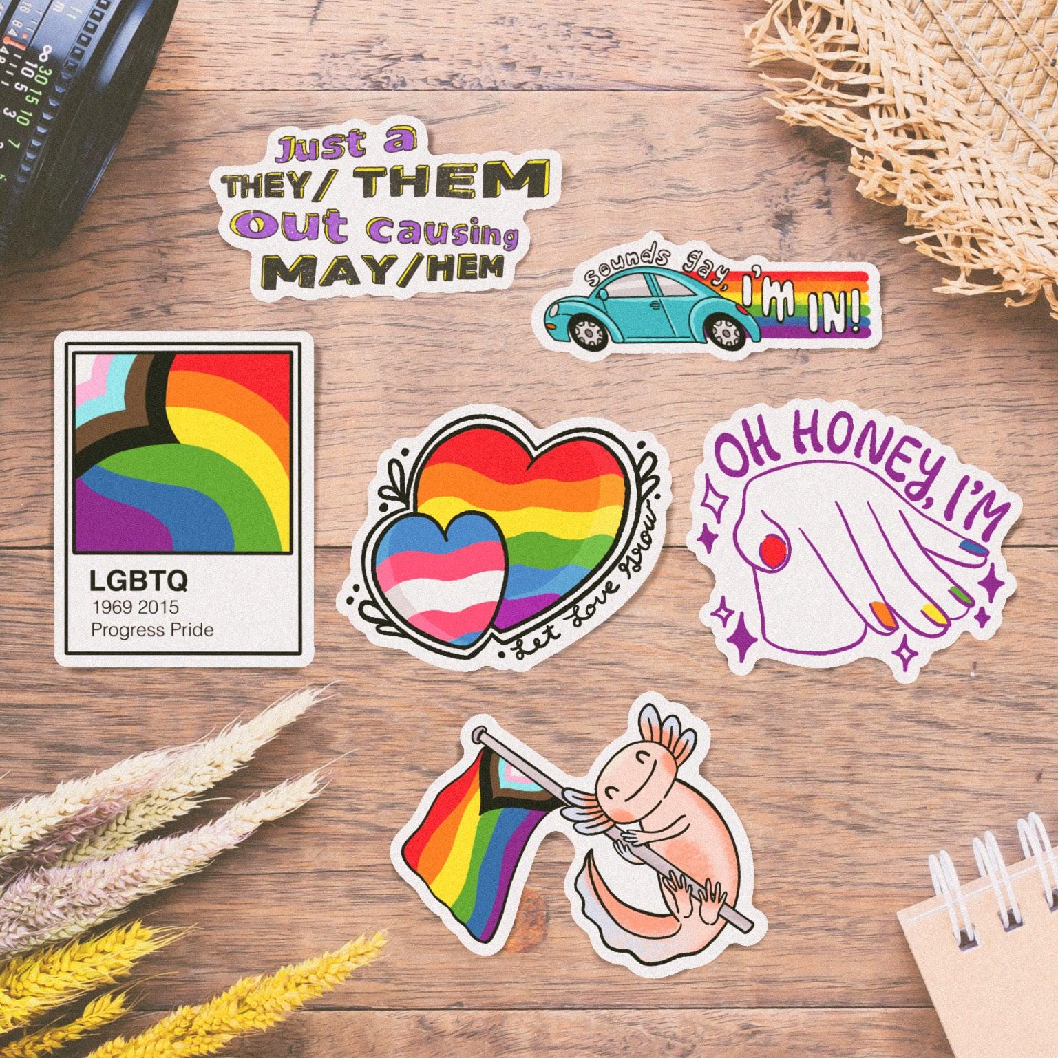  Pride Stickers 6 Pack、mySite、elrpsem3k