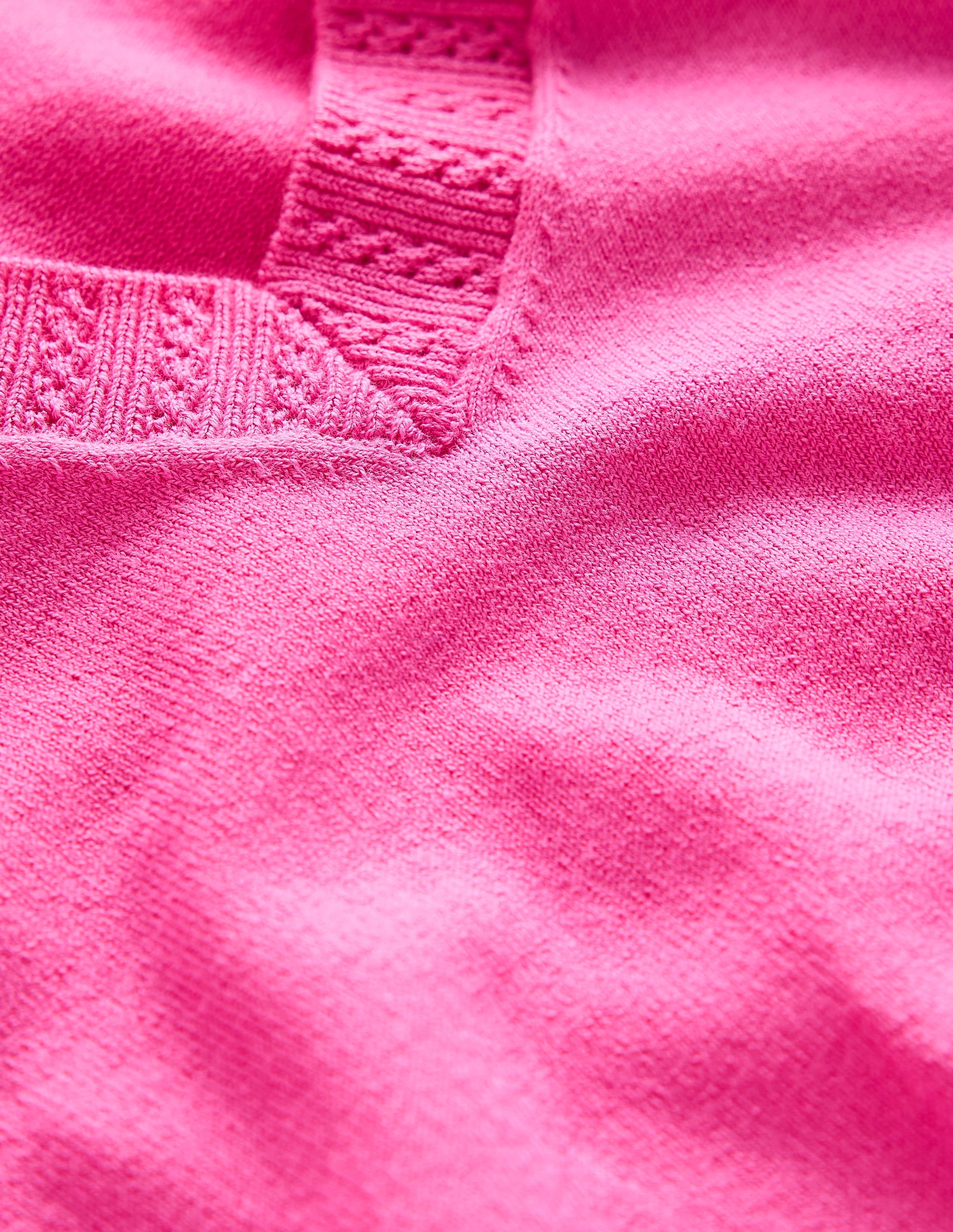  Emilia Cotton V Neck Jumper-Tickled Pink、mySite、ashleygrahame