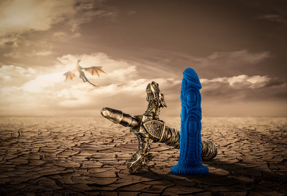 The Realm By Blush® | Draken Blue 7.5-Inch Long Dildo With Suction Cup Base、mySite、bottomscart