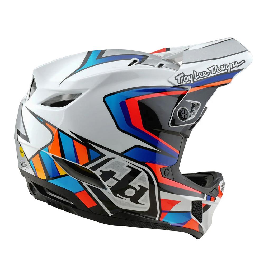  Troy Lee D4 Composite MIPS Race Helmet - Frames White/Silver、mySite、merchandisen