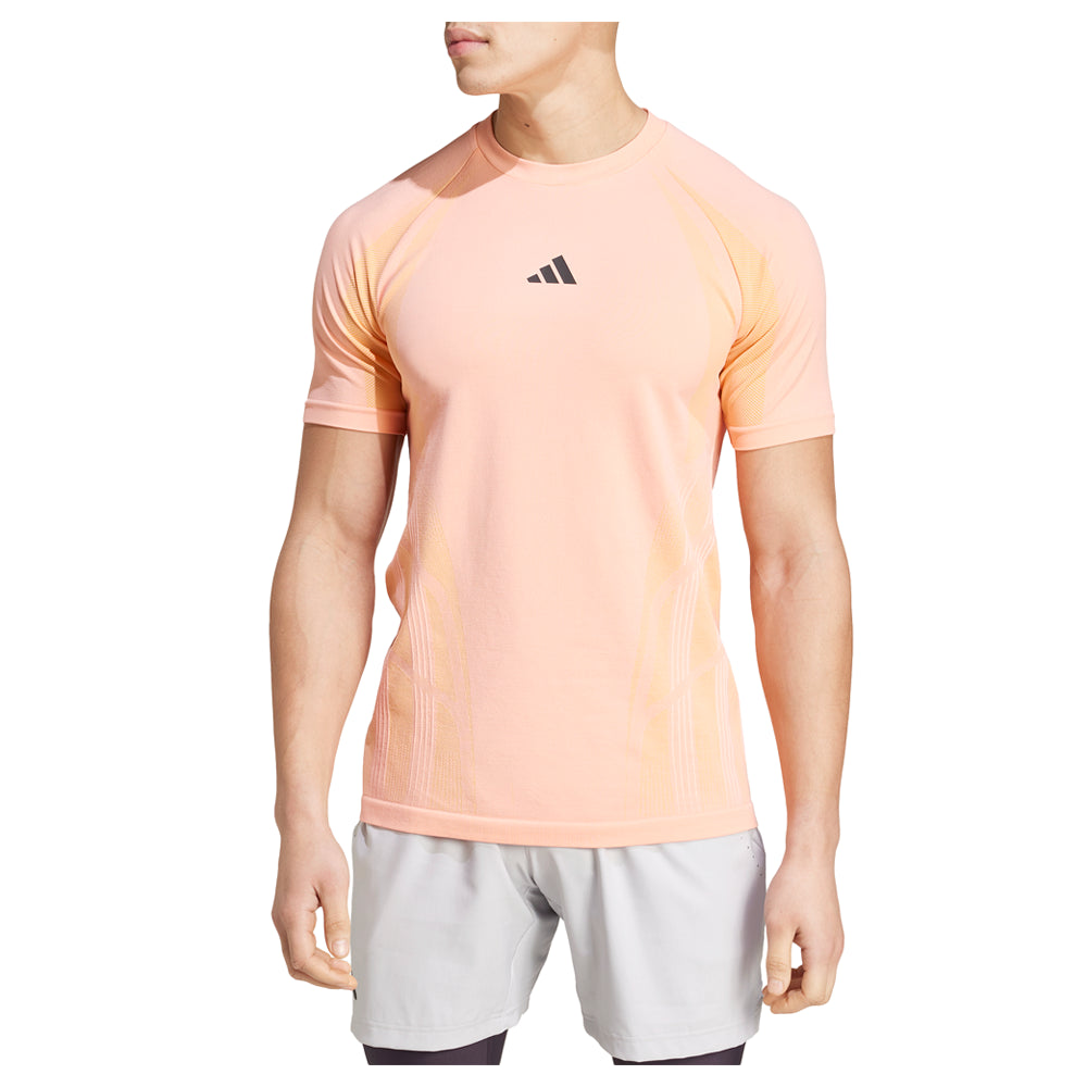 Tennis Pro Seamless Crew Neck Short Sleeve Athletic T-Shirt、mySite、gtrtttuynbv