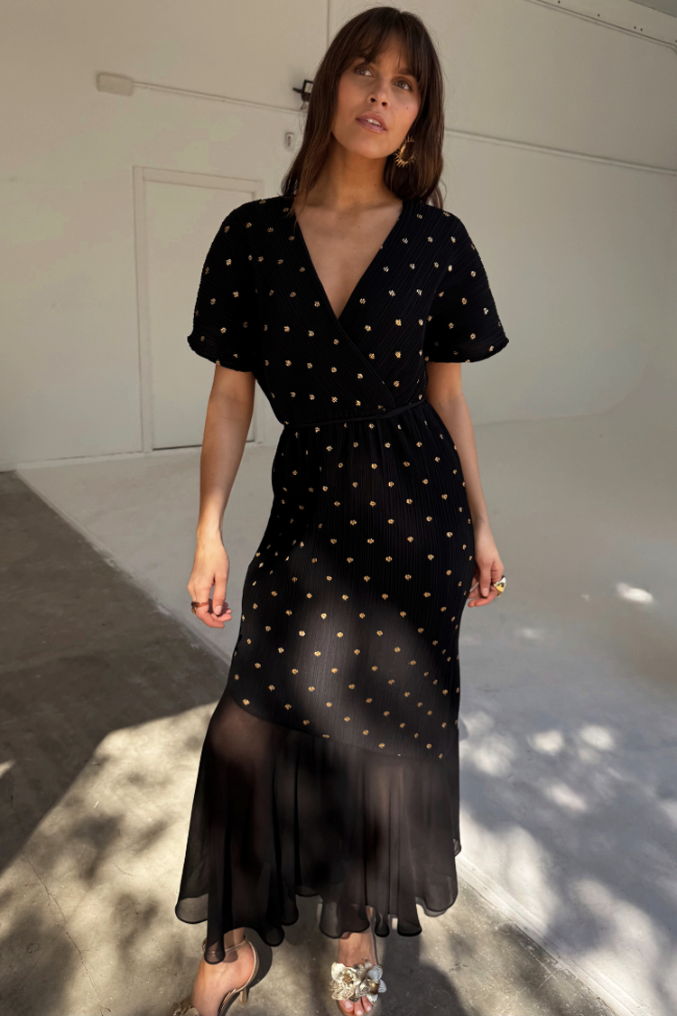 Black Plisse Fifi Dress、mySite、solidvoid