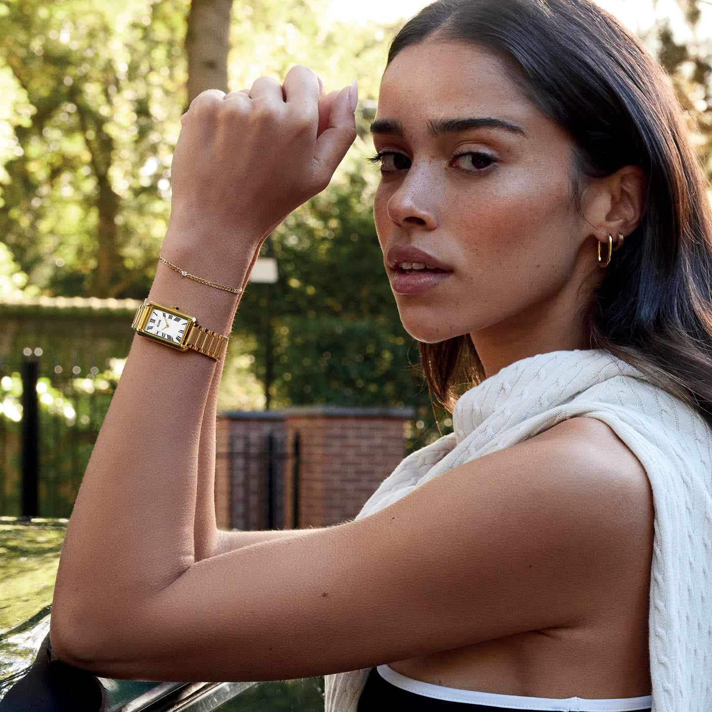 Belisenna Watch Steel, White, Gold Colour、mySite、botmansion