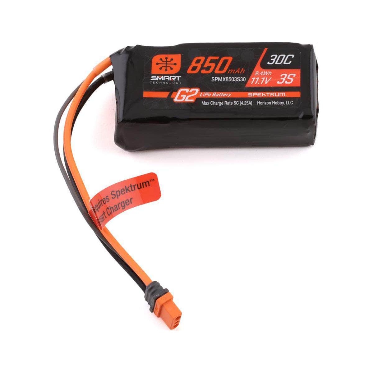  SPMX8503S30, Spektrum RC 3S Smart G2 LiPo 30C Battery Pack w/IC2 Connector (11.1V/850mAh)、mySite、merchandisen