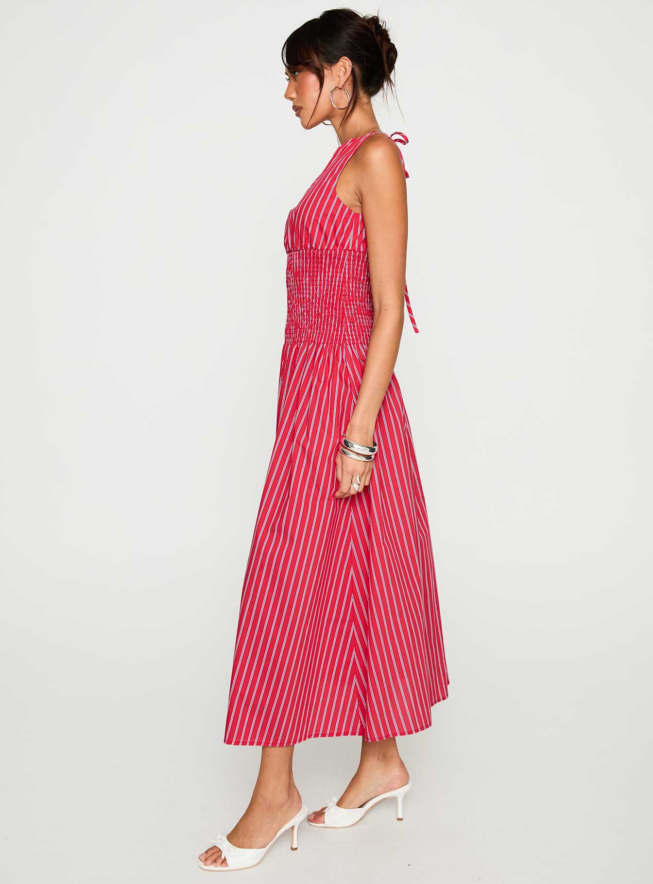 Lilienne Cotton Poplin Maxi Dress Red Stripe、mySite、solidvoid
