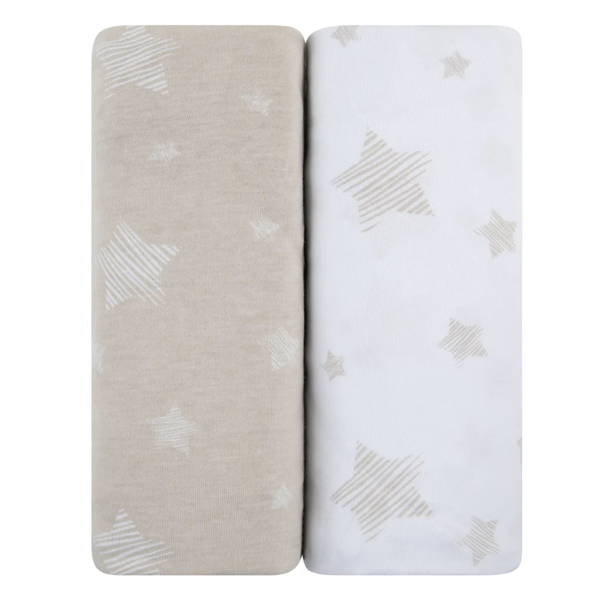  Tan Drawn Star Crib Sheet Set、mySite、elrpsem3k