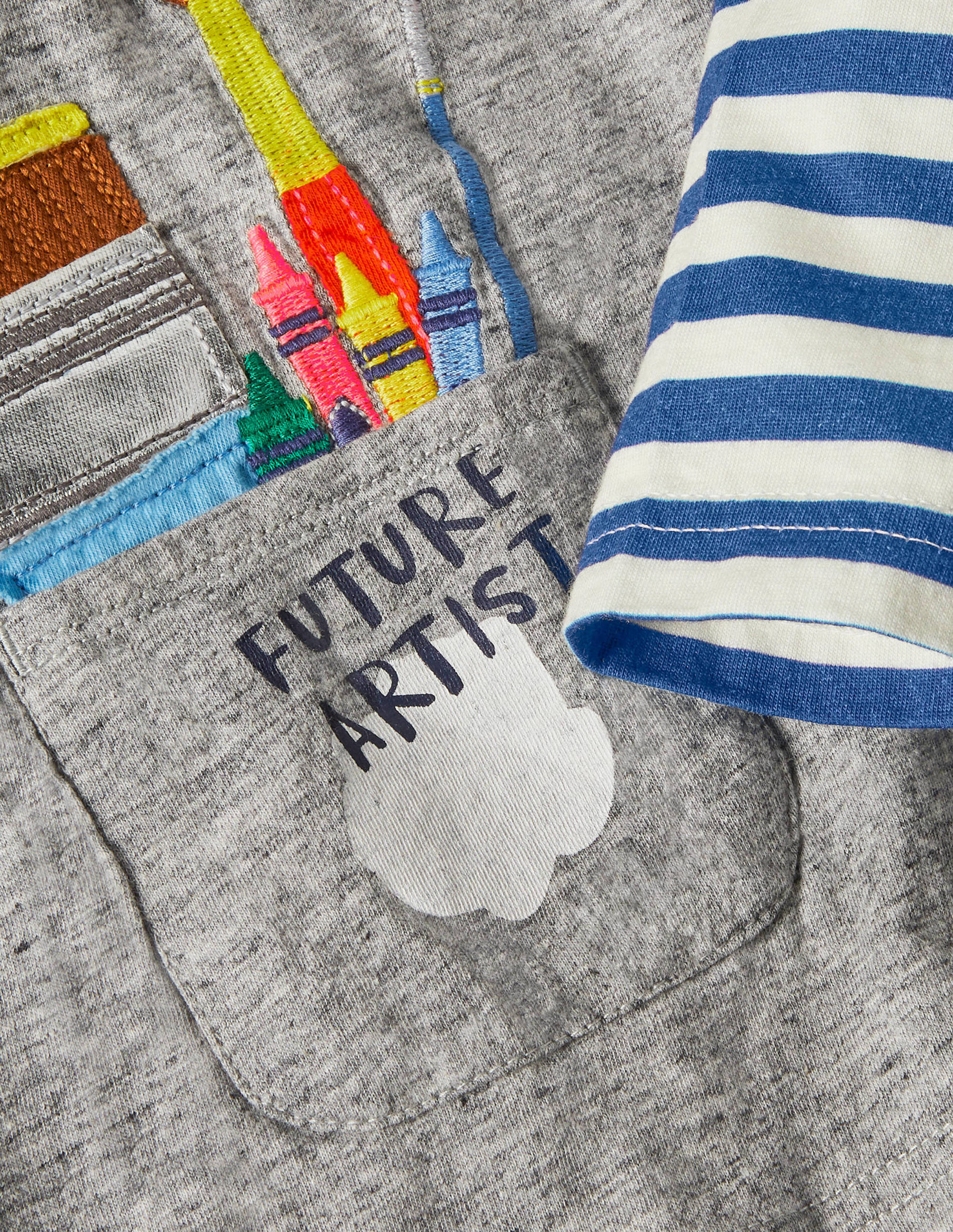  Occupational Appliqu茅 T-shirt-Grey Marl Artist、mySite、ashleygrahame