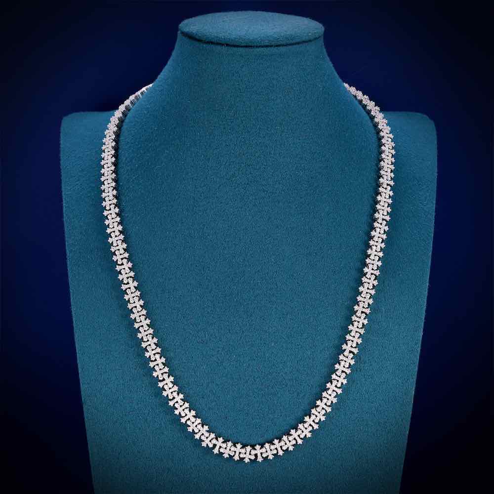 8.5MM Iced Out Cross Link Chain 14K Gold、mySite、hinf8tx79