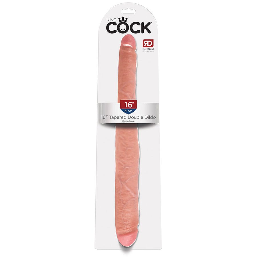 King Cock 16 Inch Tapered Realistic Double Ended Dildo White、mySite、bottomscart