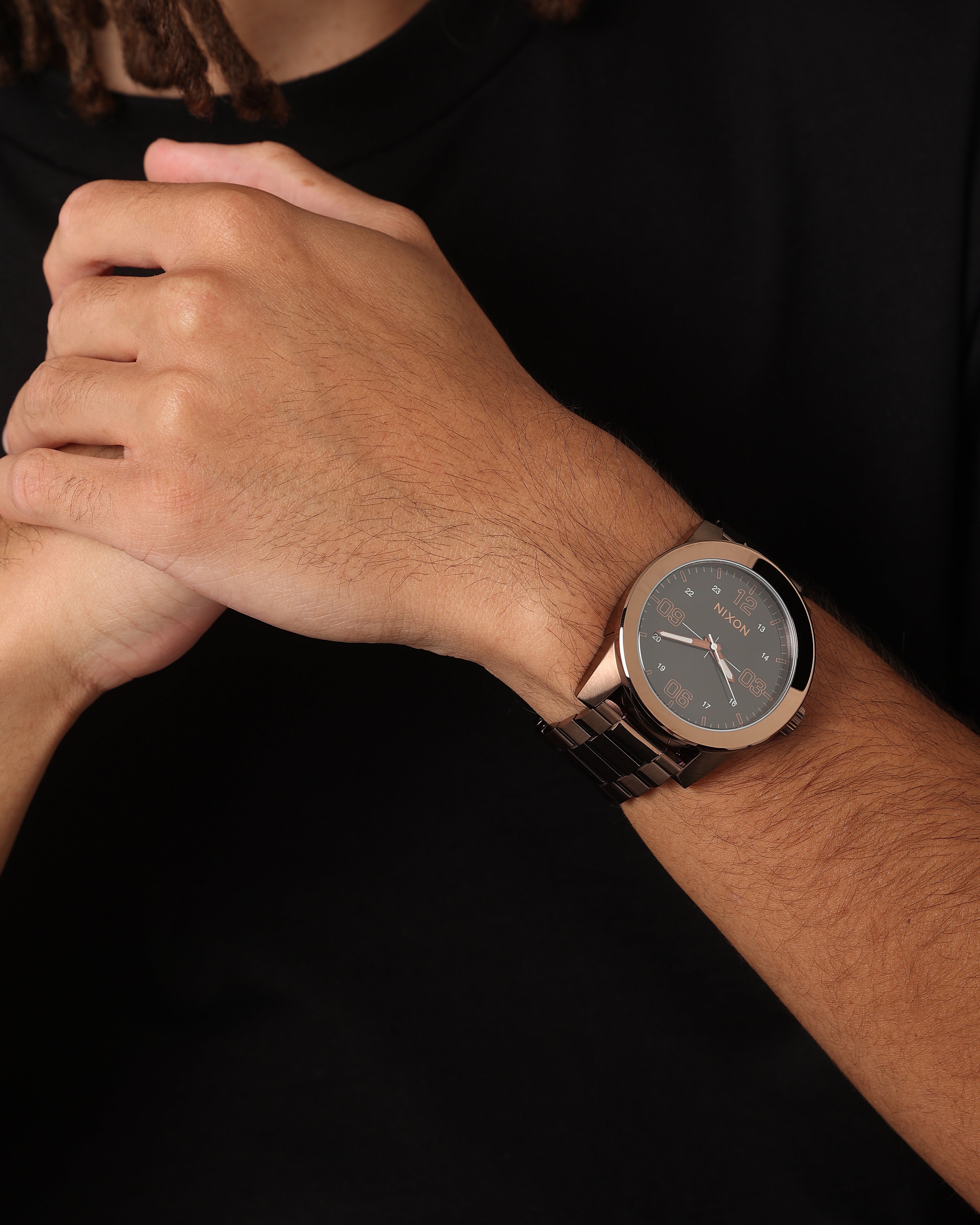 Nixon Corporal Stainless Steel Watch Chocolate/Dark Roast Brown、mySite、zt4zffjzw