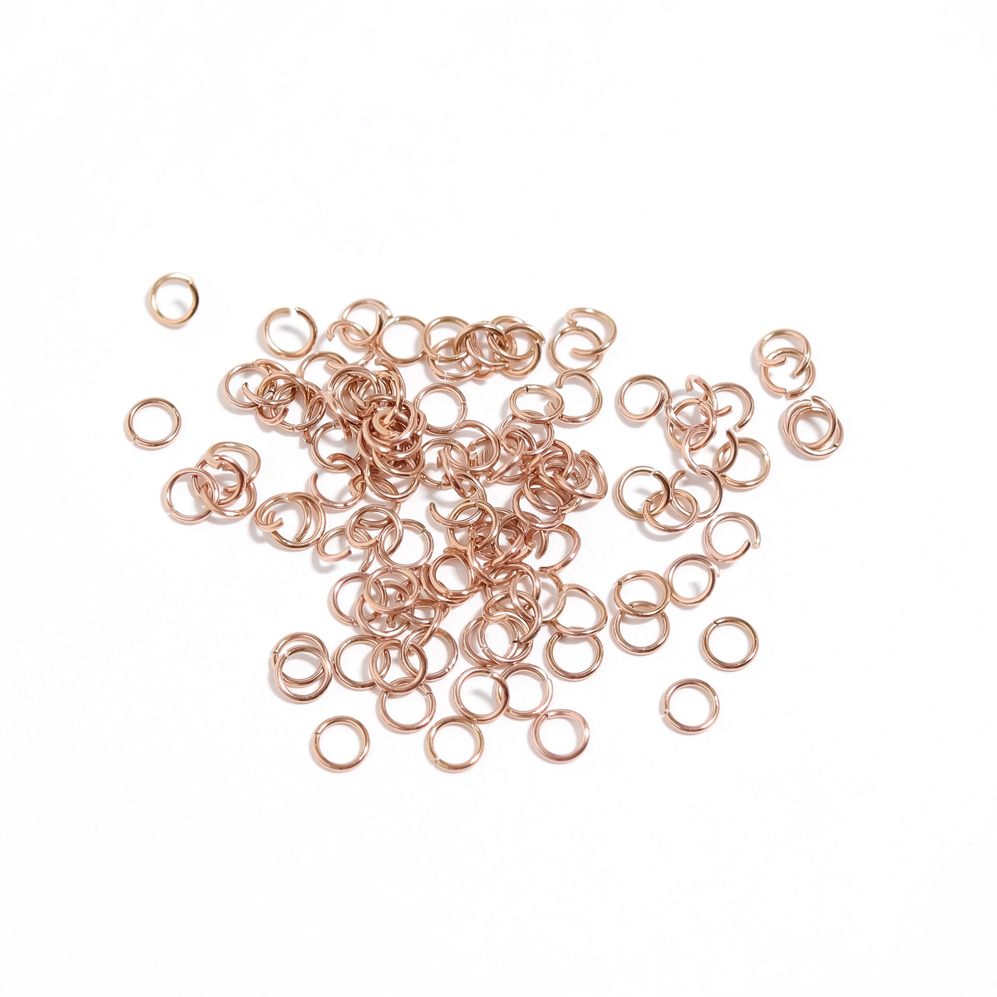 100 Pack 18K Rose Gold PVD Stainless Steel Saw Cut Jump Rings / ENC0005、mySite、dreamappss