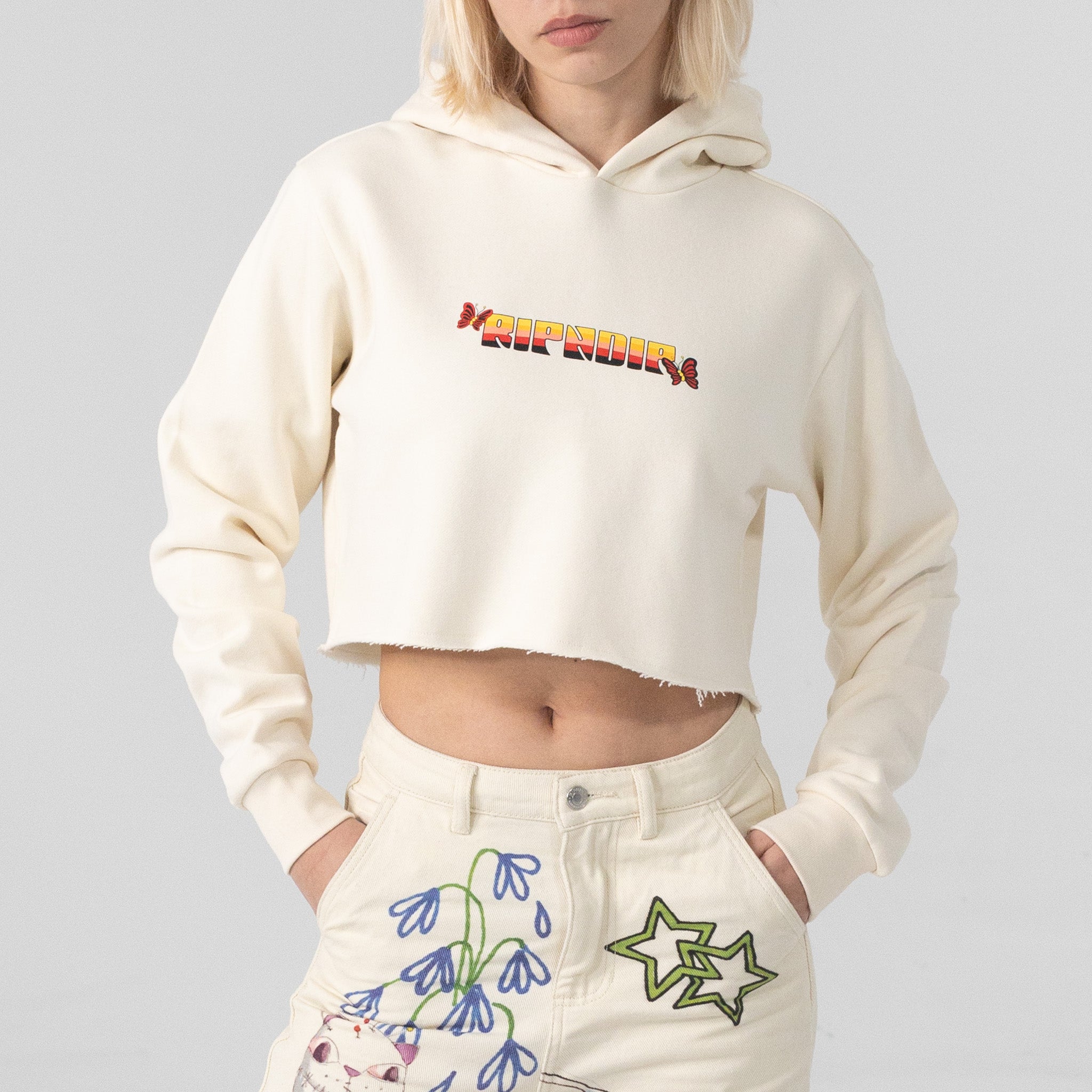  You Love Me Cropped Hoodie (Natural)、mySite、merchandisen