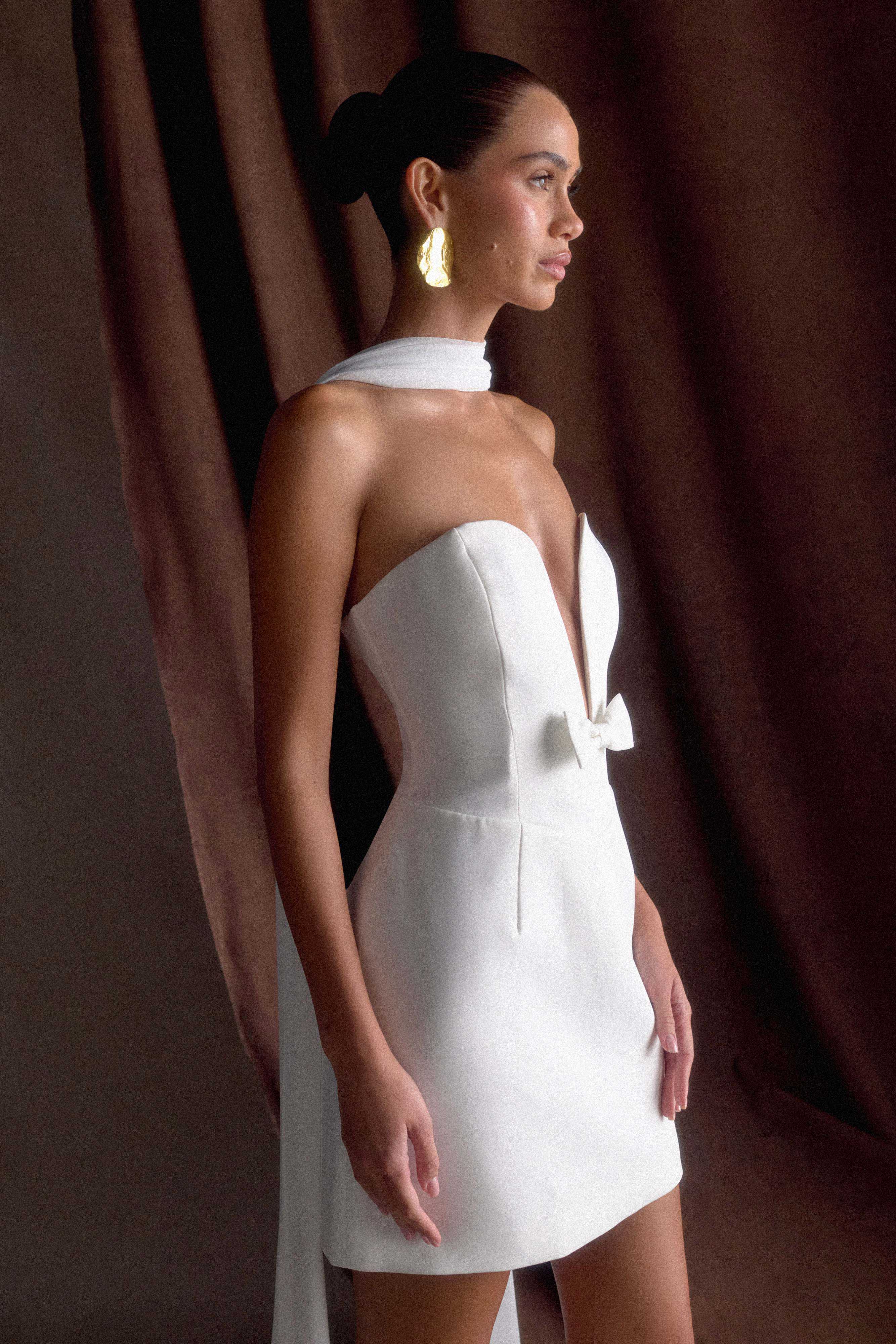 Orellia Strapless Suiting Mini Dress - Ivory、mySite、solidvoid