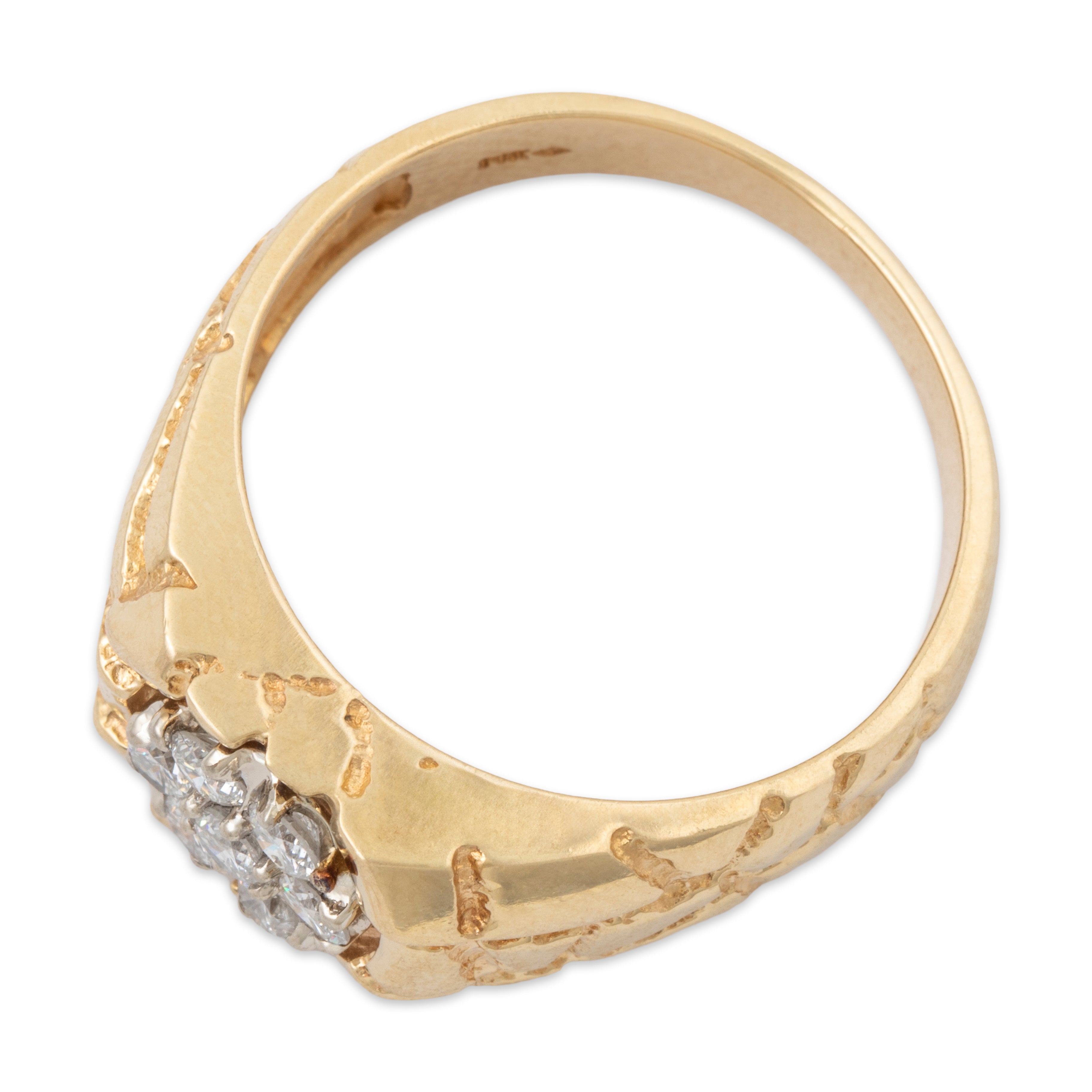 Vintage 14k Yellow Gold .50cttw Diamond Signet Statement Ring 10.00、mySite、hinf8tx79