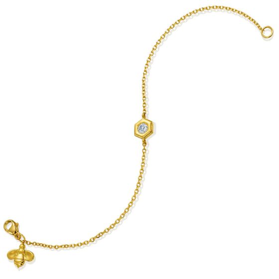 Gumuchian Honeybee B 18k Gold Honeycomb Motif Bracelet、mySite、hinf8tx79