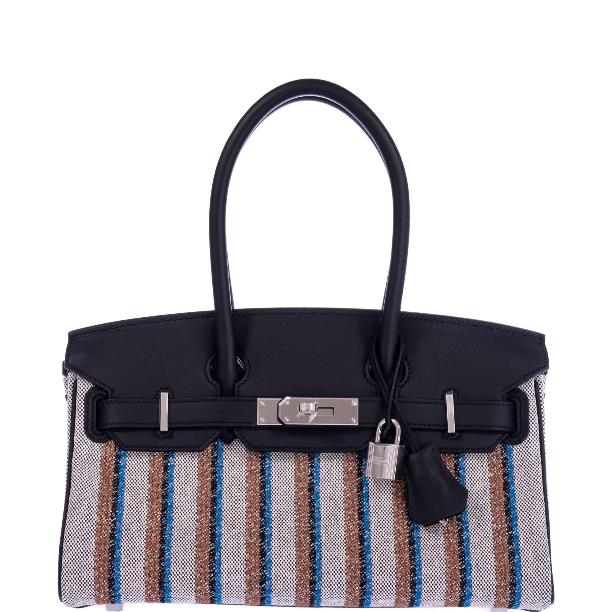 Hermès Birkin Shoulder Light 29 in Black Evercolor and Embroidered Toile Palladium Hardware、mySite、garminoutage.com