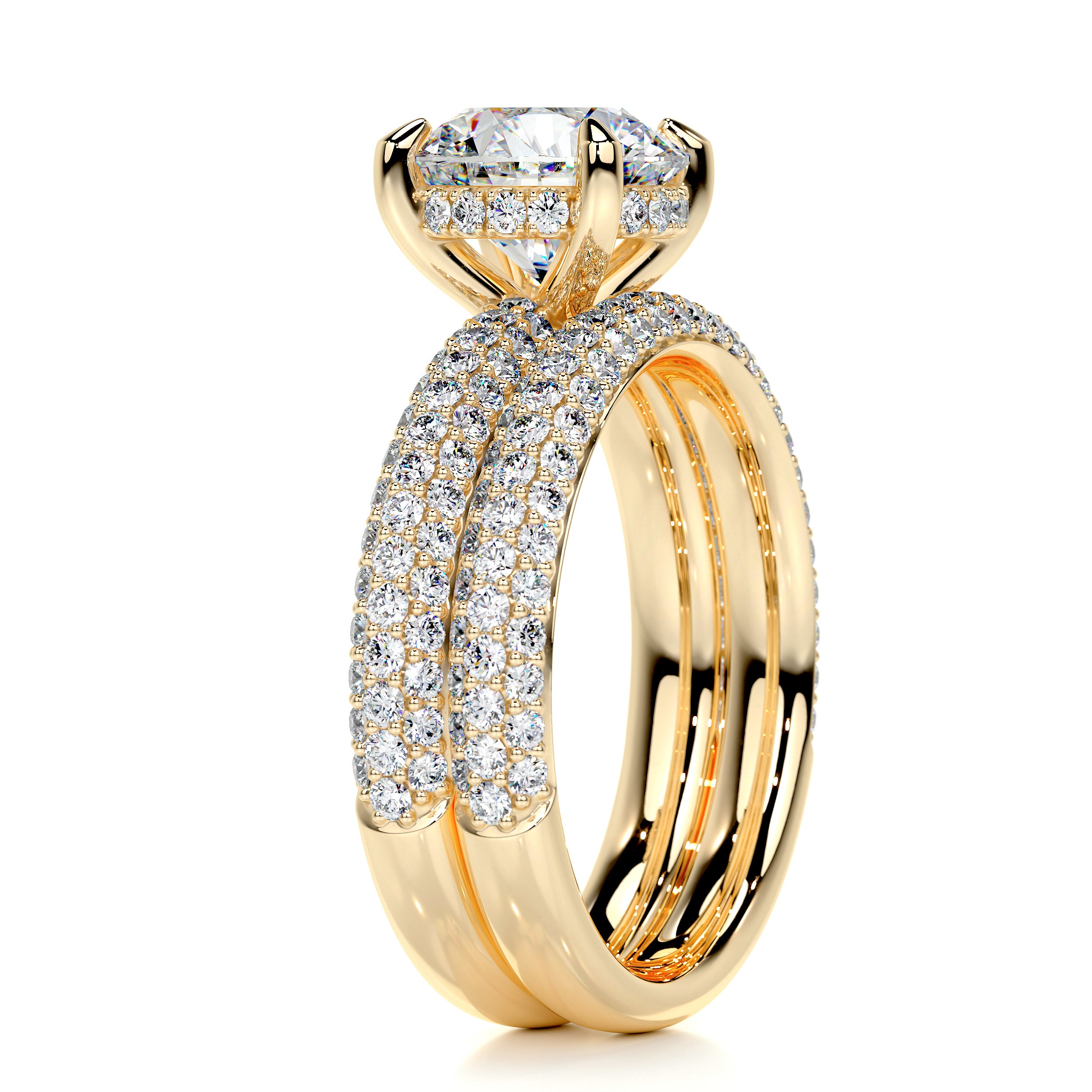 Helena Moissanite & Diamonds Bridal Set -18K Yellow Gold、mySite、hinf8tx79