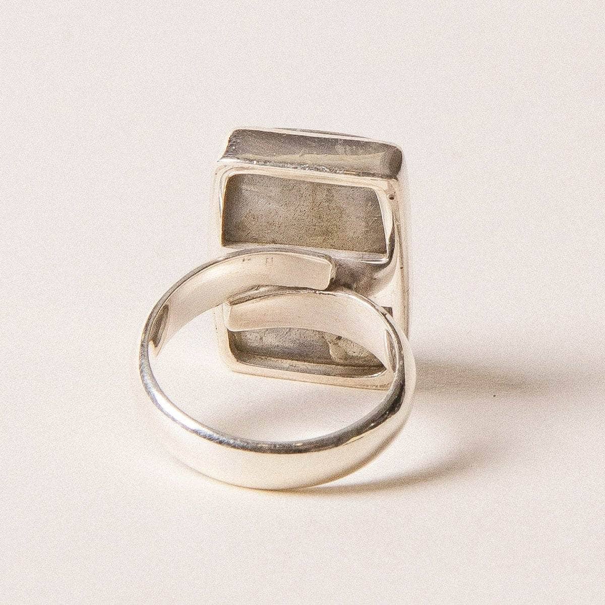 Square Labradorite Gemstone Ring - Adjustable、mySite、hinf8tx79