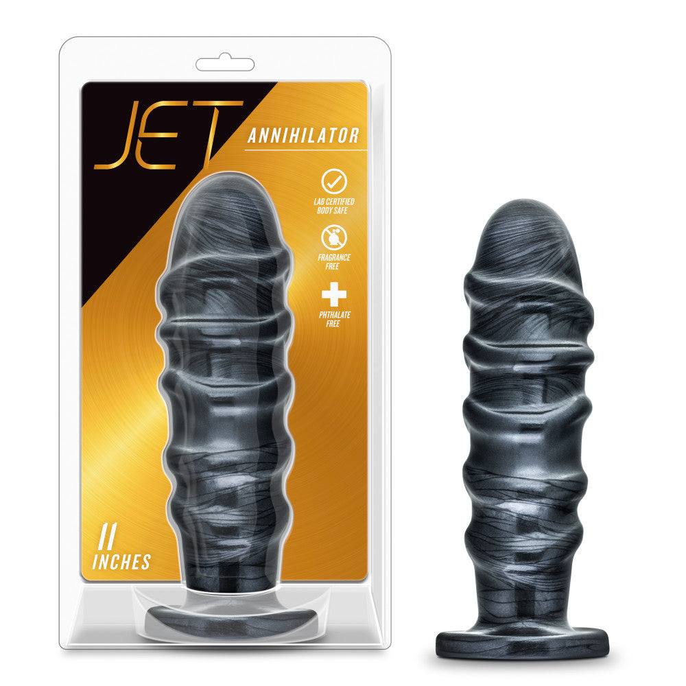 Jet By Blush® | Annihilator Carbon Metallic Black 11-Inch Anal Plug With Suction Cup Base、mySite、bottomscart