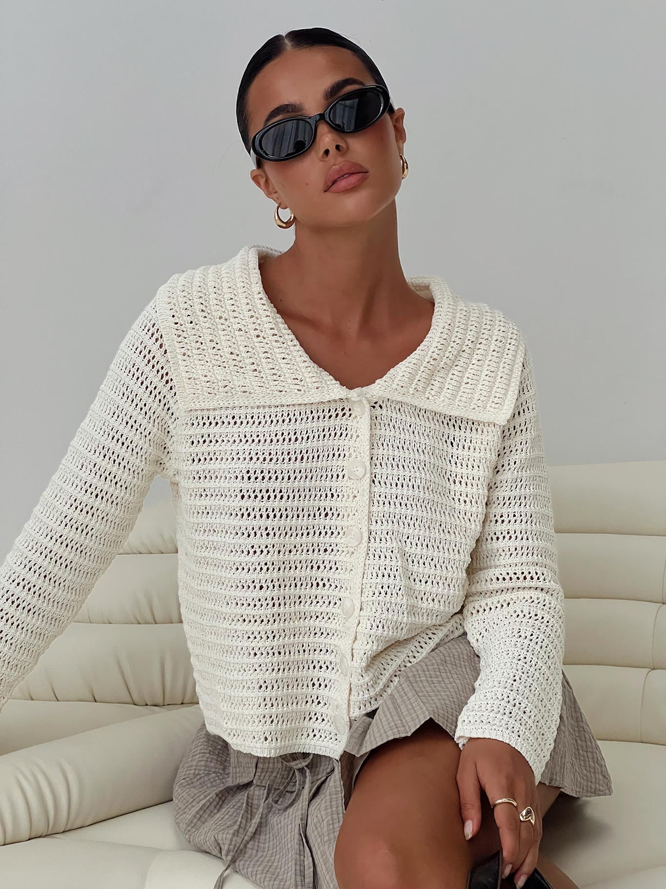 Tuscon Crochet Sweater White、mySite、solidvoid